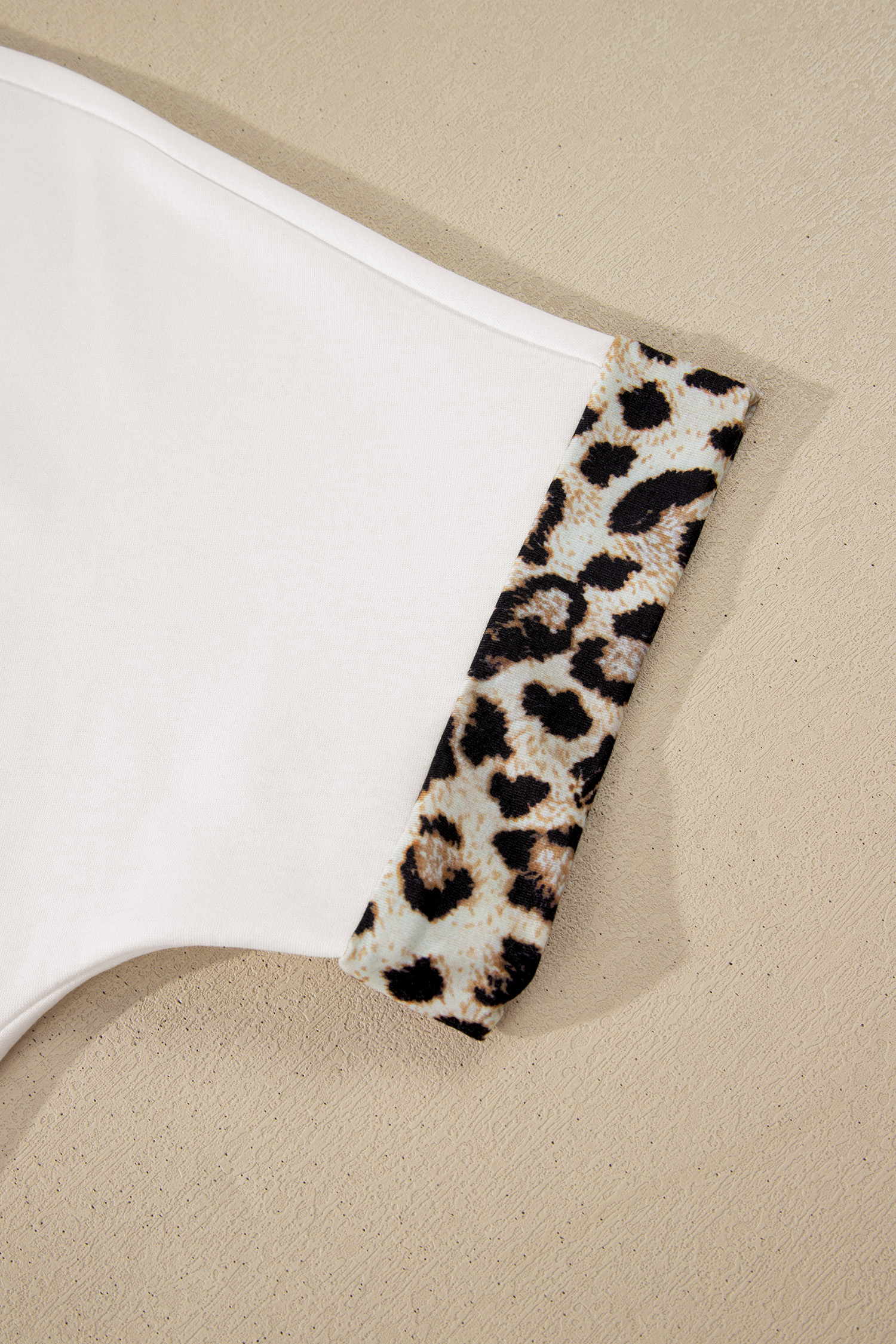 Women's Leopard Bow Patch T-Shirt Dress – Casual White Short Sleeve Maxi Dress for Daily Wear - Detail View 10 Women's Leopard Bow Patch T-Shirt Dress – Casual White Short Sleeve Maxi Dress for Daily Wear - Detail View 10