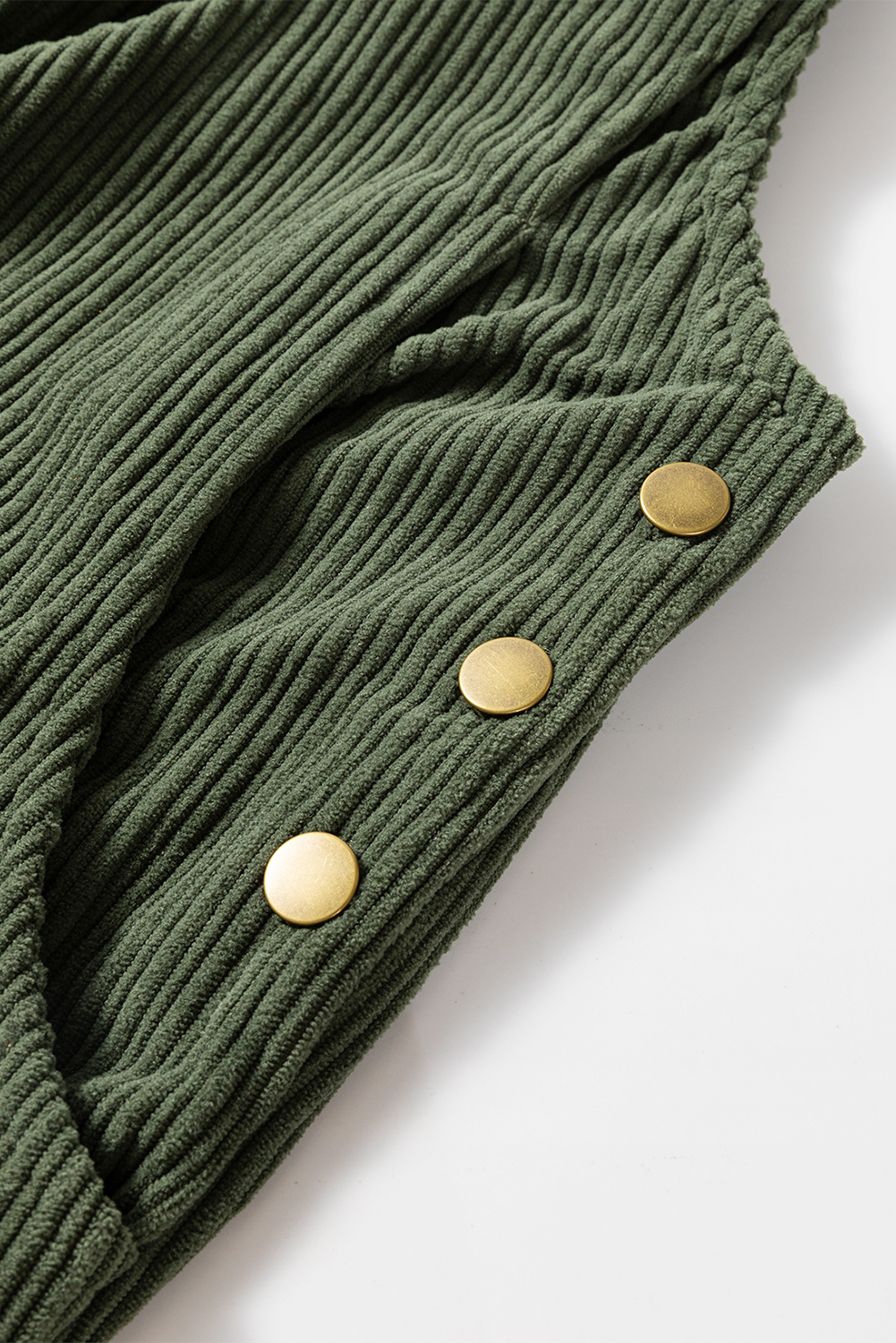 Green Corduroy Overalls, Solid Color Women Jumpsuit - Detail View 11 Green Corduroy Overalls, Solid Color Women Jumpsuit - Detail View 11