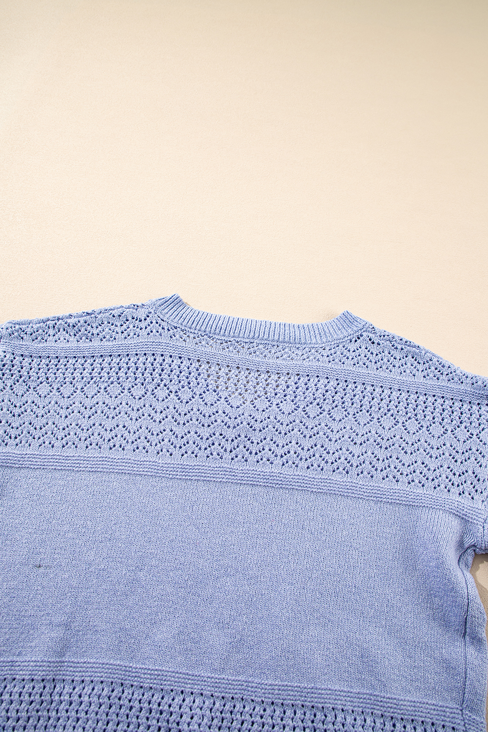 Women's Sweater, Sky Blue, V Neck, Drop Shoulder, Eyelet Pattern, Casual Style, Long Sleeve, Solid Color, Sophisticated Design, Trendy, Comfortable, Daily Wear, Fall Fashion, Sweaters & Cardigans - Detail View 16 Women's Sweater, Sky Blue, V Neck, Drop Shoulder, Eyelet Pattern, Casual Style, Long Sleeve, Solid Color, Sophisticated Design, Trendy, Comfortable, Daily Wear, Fall Fashion, Sweaters & Cardigans - Detail View 16