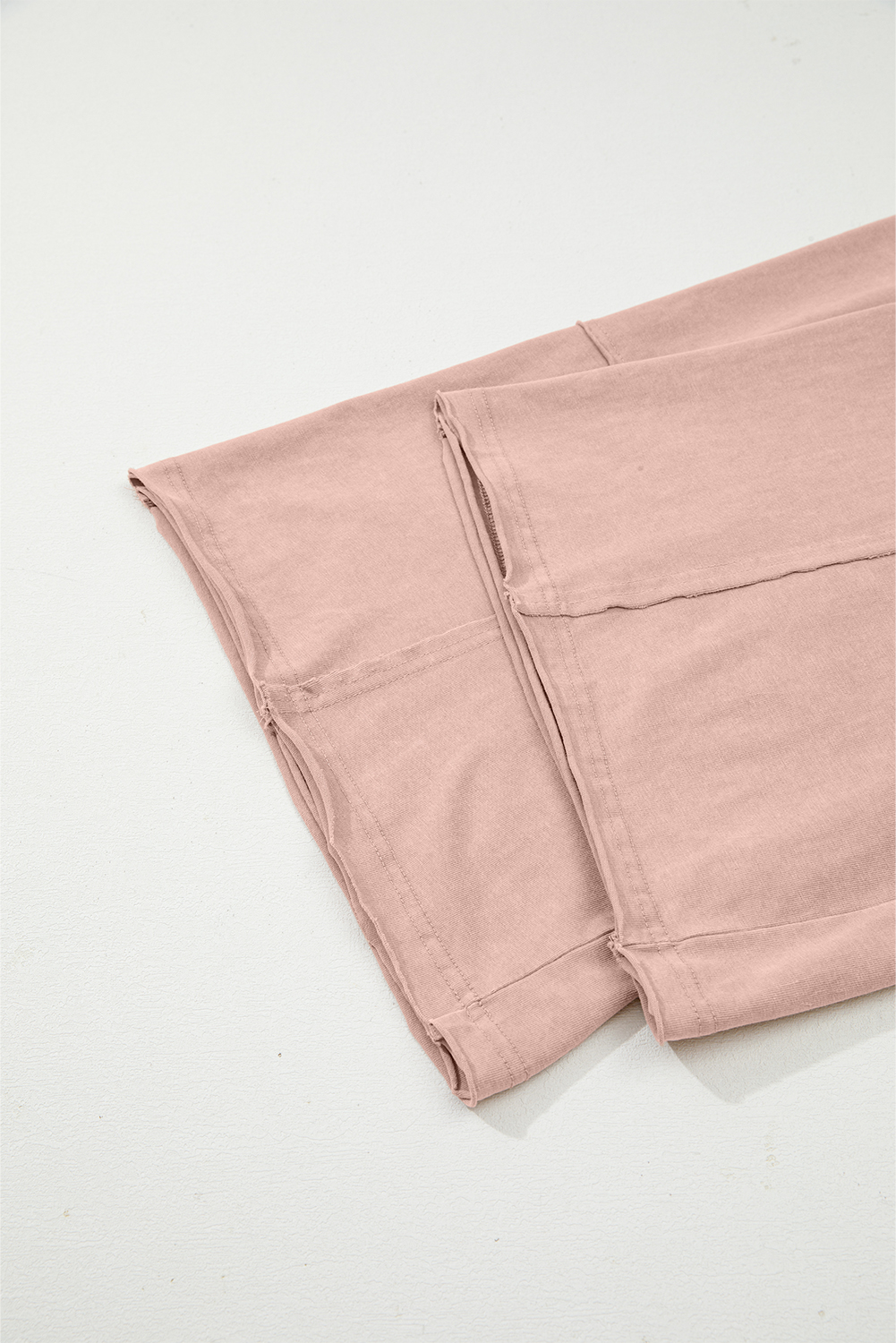 Women's Buckskin Floral Patch Cropped Wide Leg Pants – Casual High Waist Terry Knit for Daily Wear - Detail View 13 Women's Buckskin Floral Patch Cropped Wide Leg Pants – Casual High Waist Terry Knit for Daily Wear - Detail View 13