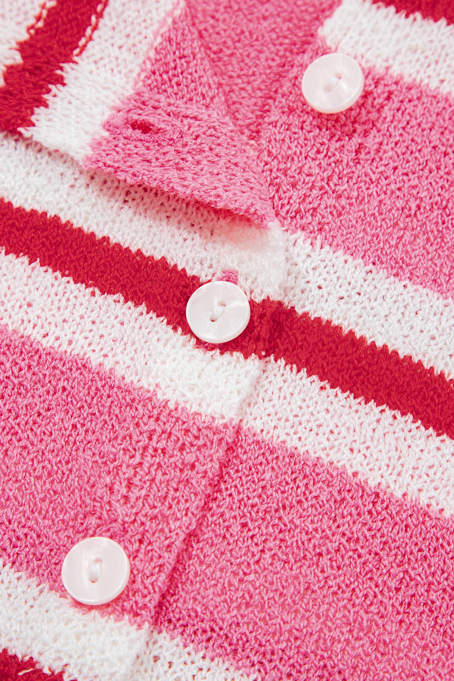 Women's Casual Striped Cardigan, Relaxed Fit Round Neck - Detail View 12 Women's Casual Striped Cardigan, Relaxed Fit Round Neck - Detail View 12