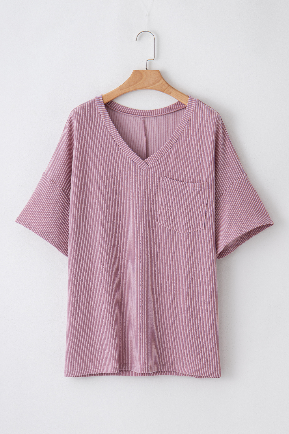 Casual Women's Plus T-Shirt in Valerian – Versatile V-Neck Design for All Seasons - Detail View 6 Casual Women's Plus T-Shirt in Valerian – Versatile V-Neck Design for All Seasons - Detail View 6