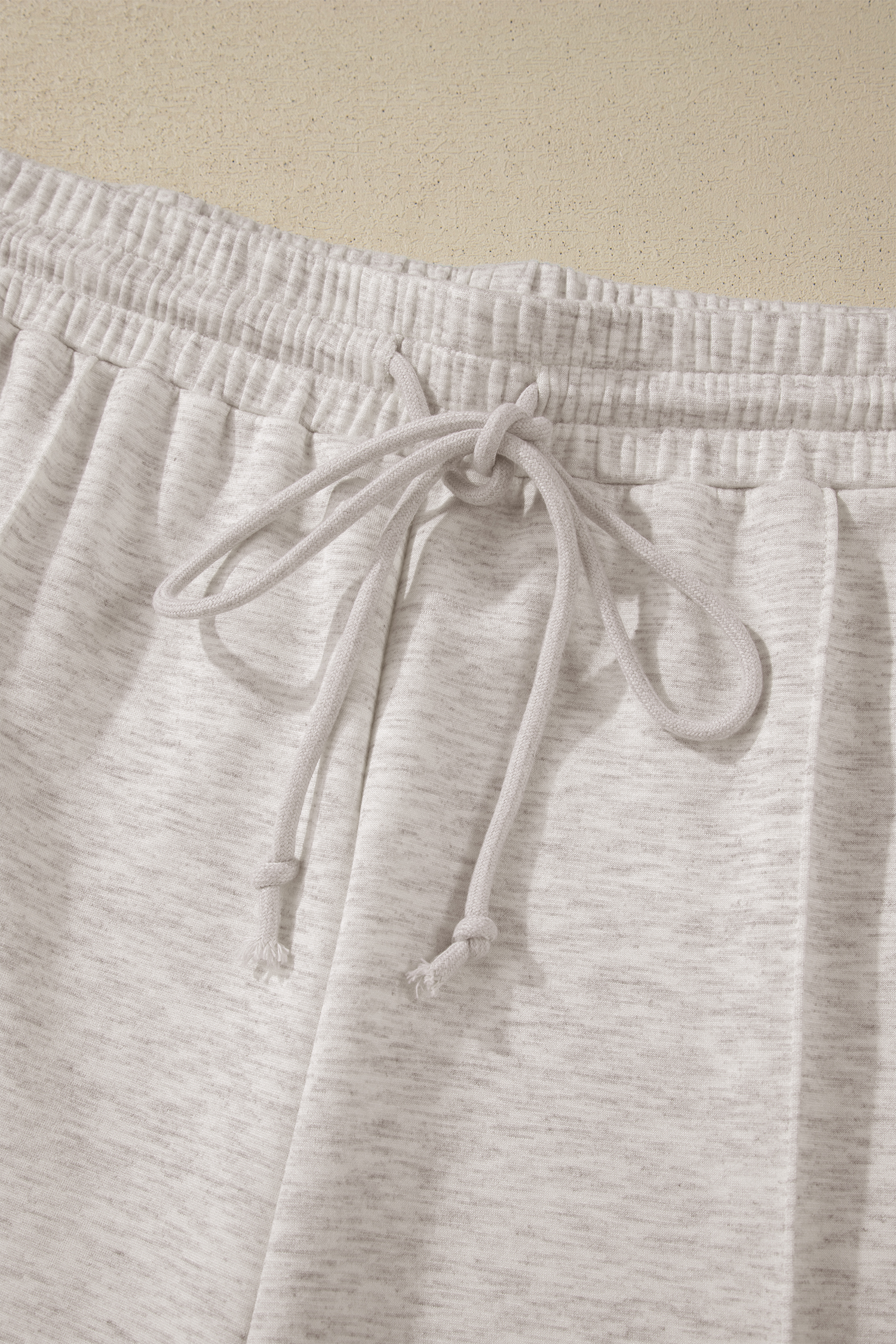 Relaxed Fit Women's Plus Size 2 Piece Outfit – Light Grey V-Neck Tee & Loose Pants Set, Ideal Gift - Detail View 6 Relaxed Fit Women's Plus Size 2 Piece Outfit – Light Grey V-Neck Tee & Loose Pants Set, Ideal Gift - Detail View 6