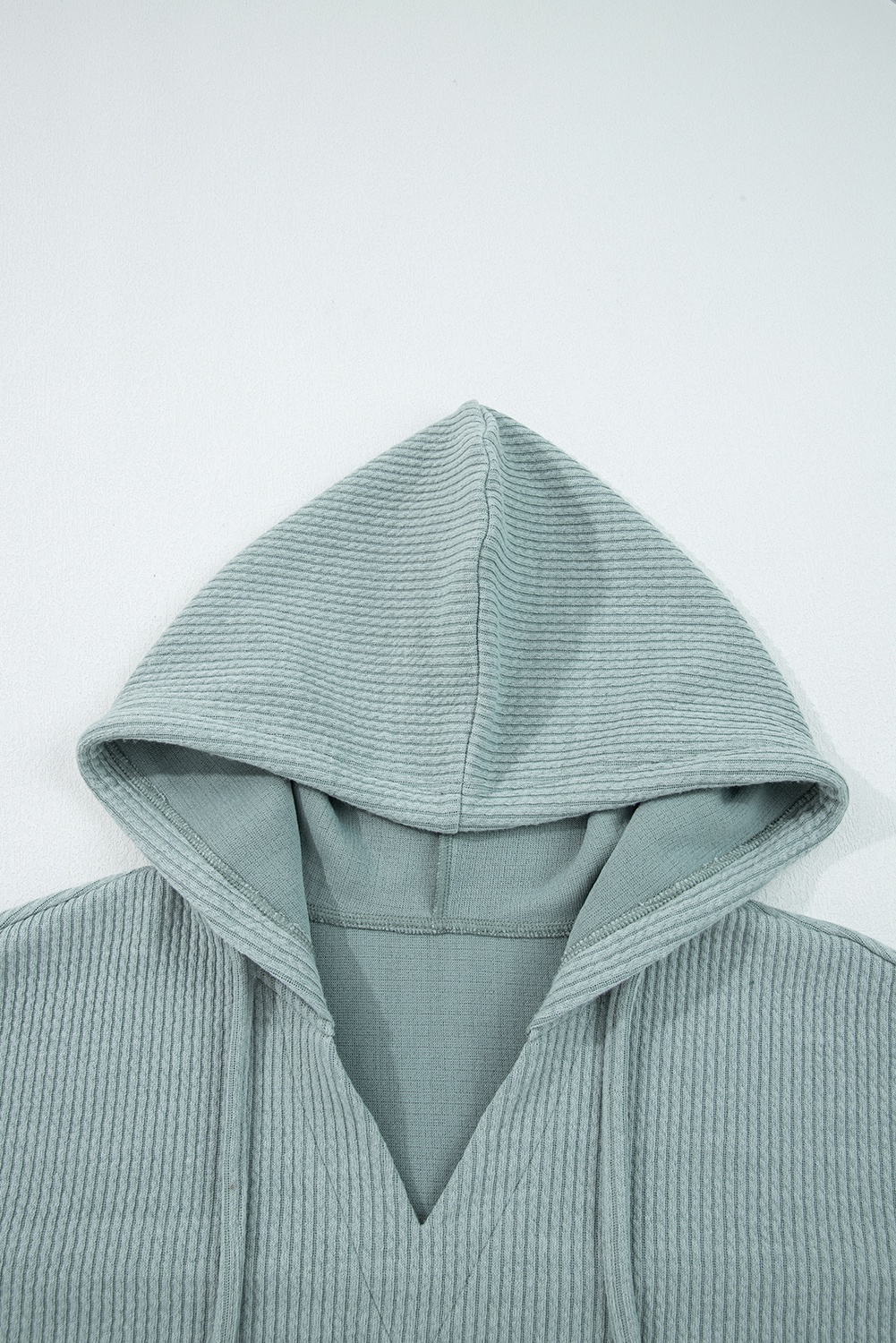 Casual and Comfortable Long Sleeve Hooded Sweater - Clearly Aqua - Detail View 6 Casual and Comfortable Long Sleeve Hooded Sweater - Clearly Aqua - Detail View 6