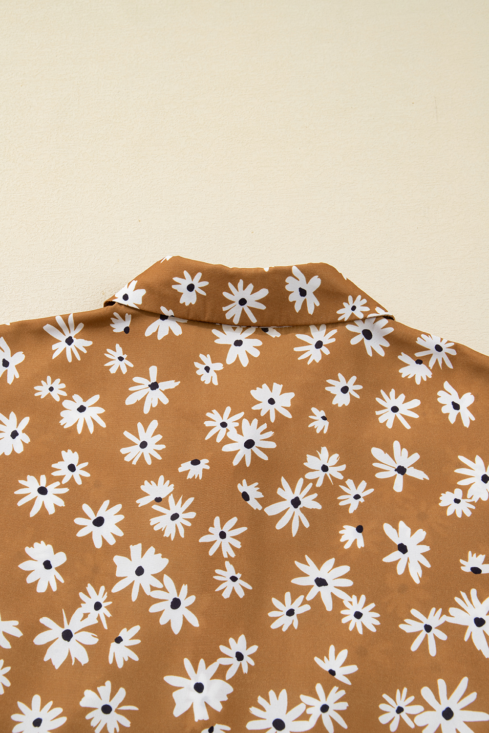 Women's Casual Khaki Plus Size Short Floral Dress for Everyday Southern Style - Detail View 6 Women's Casual Khaki Plus Size Short Floral Dress for Everyday Southern Style - Detail View 6