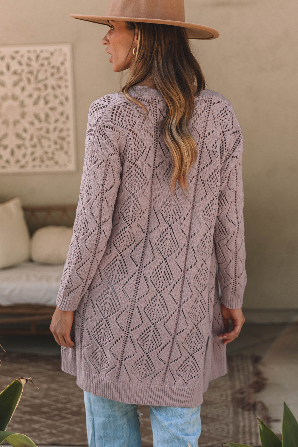 Versatile Sheath Knit Cardigan for Daily Wear - 60% Cotton, Perfect for Layering - Detail View 3 Versatile Sheath Knit Cardigan for Daily Wear - 60% Cotton, Perfect for Layering - Detail View 3