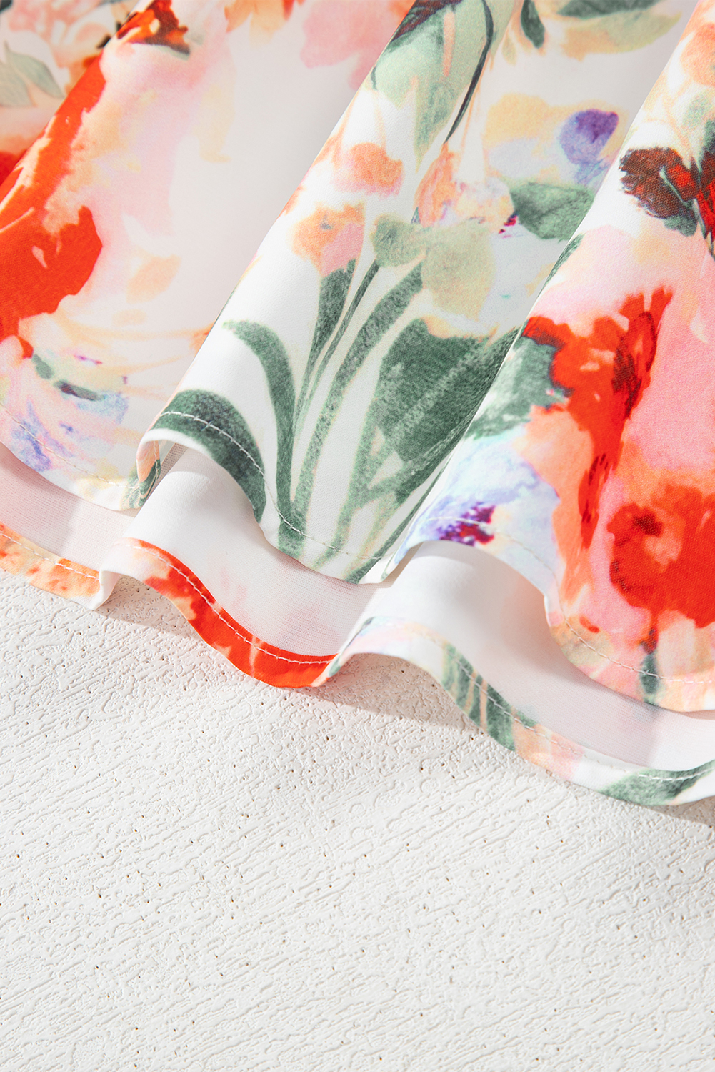 Charming Floral Mini Dress with Ruffle Sleeves and Empire Waist for a Slimming Effect - Detail View 22 Charming Floral Mini Dress with Ruffle Sleeves and Empire Waist for a Slimming Effect - Detail View 22