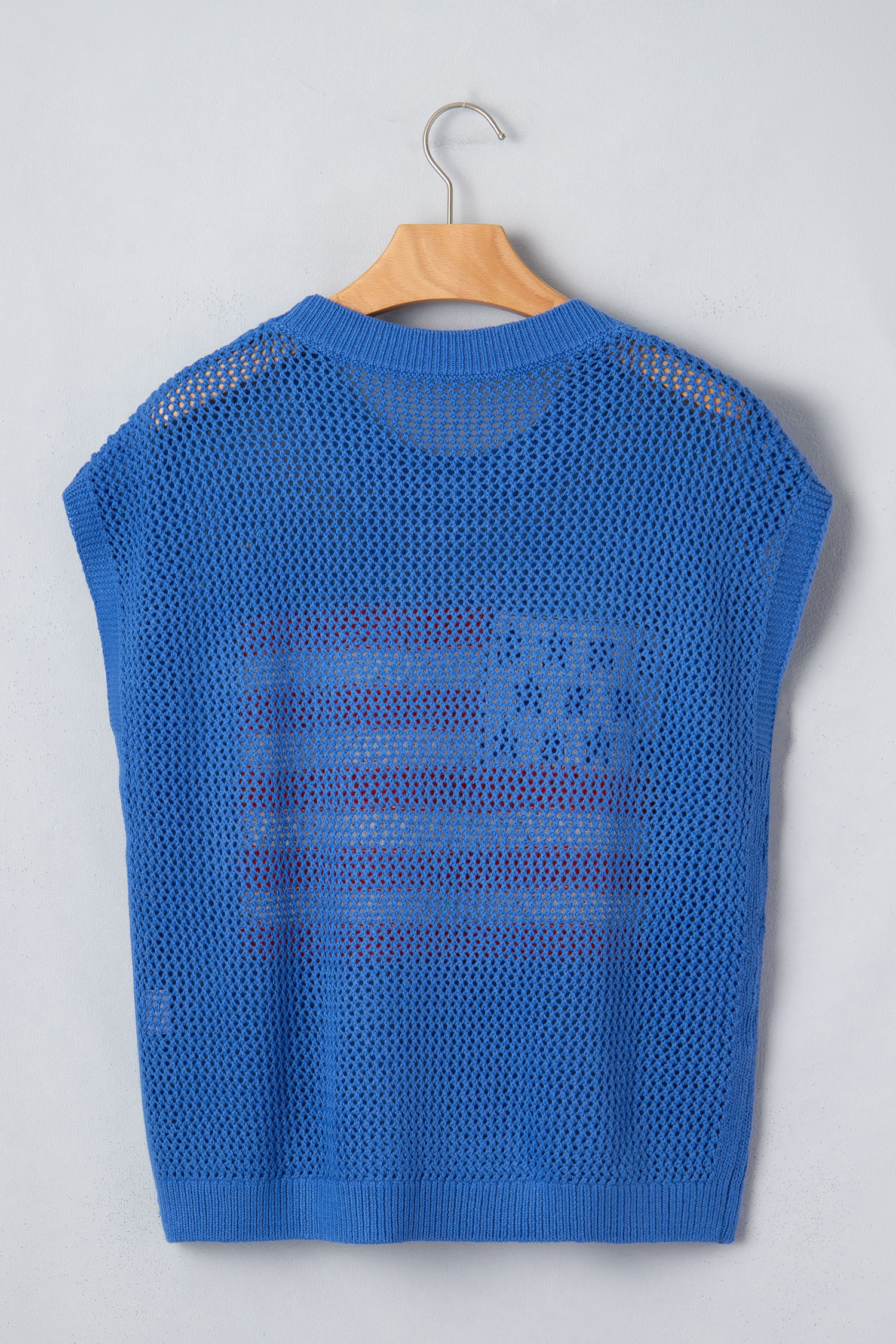 Women's Sky Blue Flag Print Short Sleeve Sweater – Ideal for Summer Outings and Independence Celebrations - Detail View 11 Women's Sky Blue Flag Print Short Sleeve Sweater – Ideal for Summer Outings and Independence Celebrations - Detail View 11