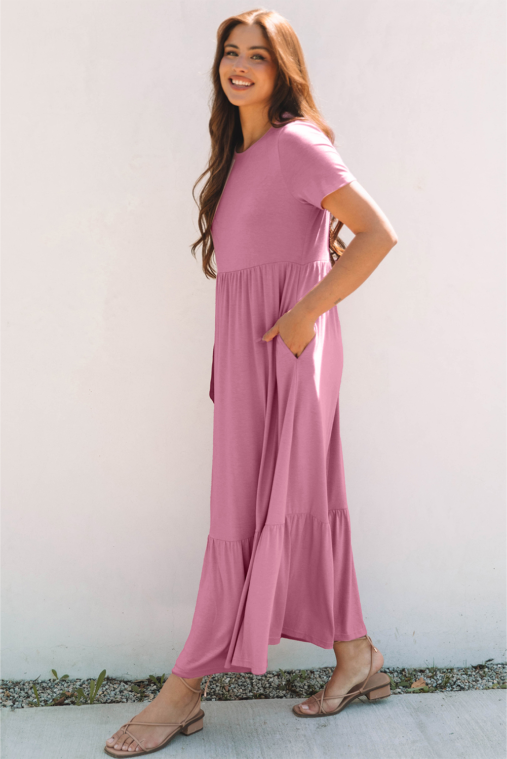 Flattering A-Line Long Dress for Summer - Comfortable and Versatile - Detail View 3 Flattering A-Line Long Dress for Summer - Comfortable and Versatile - Detail View 3