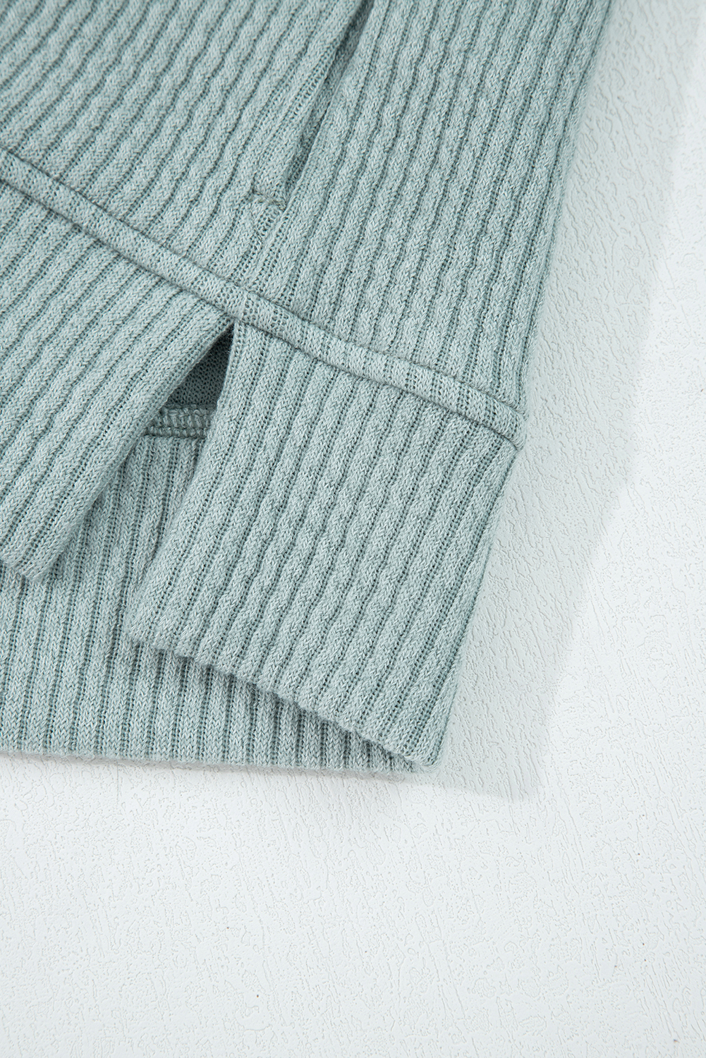 Women's Hoodie, Clearly Aqua, Ribbed Fabric, Drop Shoulder, Casual Style, Long Sleeve, Hooded Neckline, Daily Wear, Solid Color, Comfortable, Fall Fashion, Autumn Style, Easy to Layer - Detail View 8 Women's Hoodie, Clearly Aqua, Ribbed Fabric, Drop Shoulder, Casual Style, Long Sleeve, Hooded Neckline, Daily Wear, Solid Color, Comfortable, Fall Fashion, Autumn Style, Easy to Layer - Detail View 8