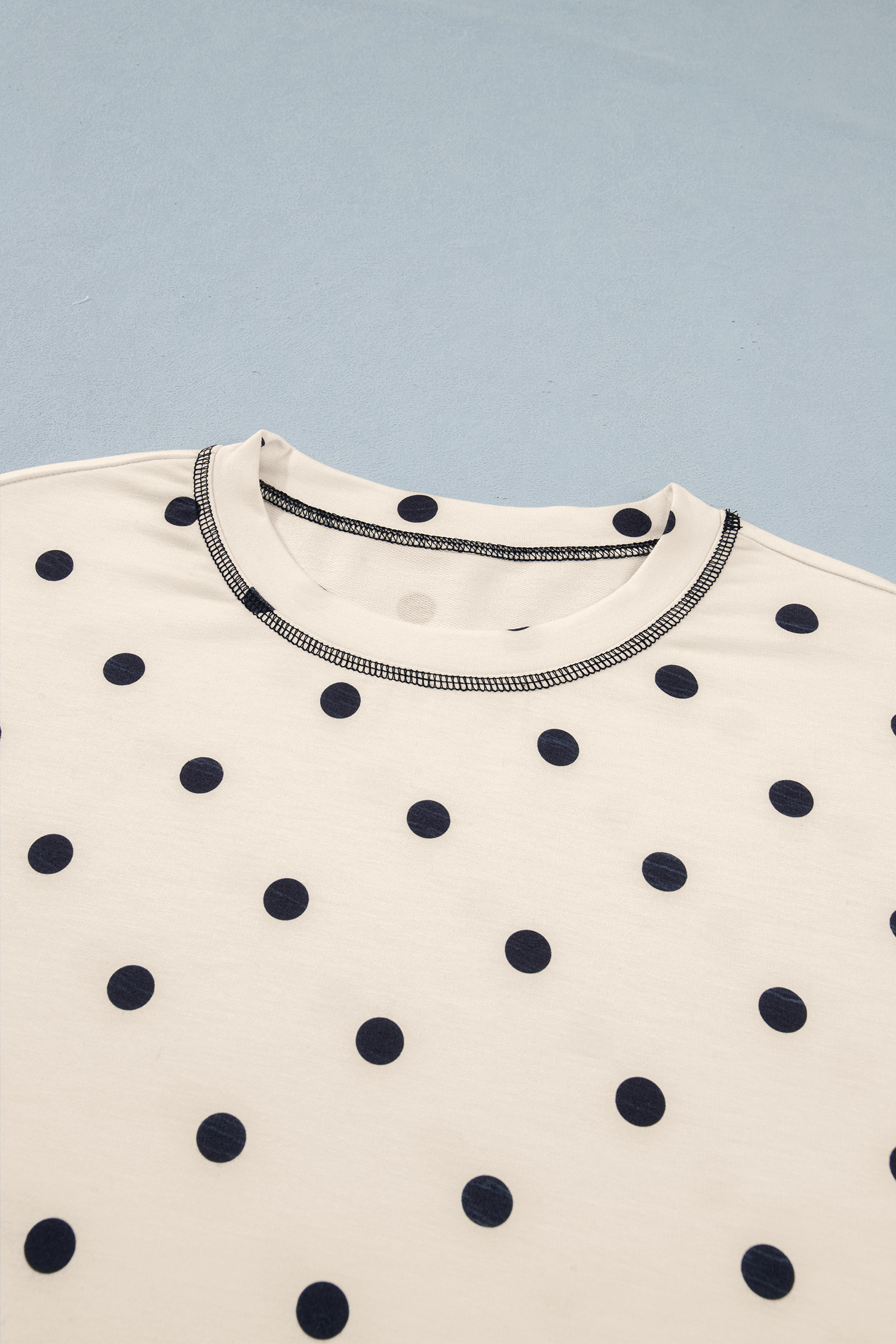Women's Casual Polka Dot Set – Round Neck Short Sleeve Top and Drawstring Shorts, Summer Vacation Gift - Detail View 6 Women's Casual Polka Dot Set – Round Neck Short Sleeve Top and Drawstring Shorts, Summer Vacation Gift - Detail View 6