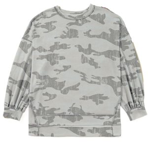 Plus Size Women's Multicolour Camouflage Sweatshirt – Casual Round Neck Design for Daily Wear - Main View