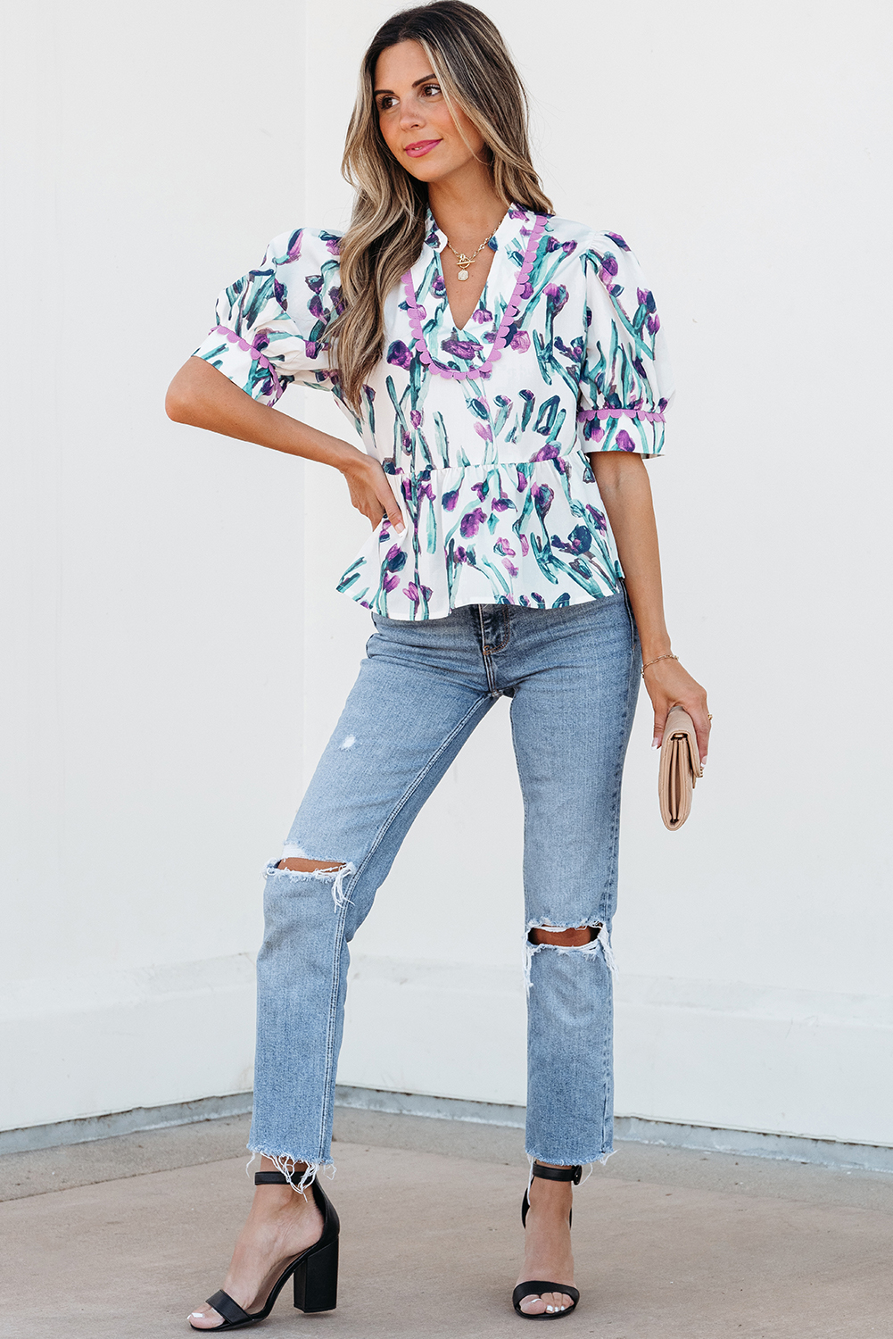 Stylish and Delicate Women's Top with Ricrac Detail - Perfect for Summer - Detail View 3 Stylish and Delicate Women's Top with Ricrac Detail - Perfect for Summer - Detail View 3