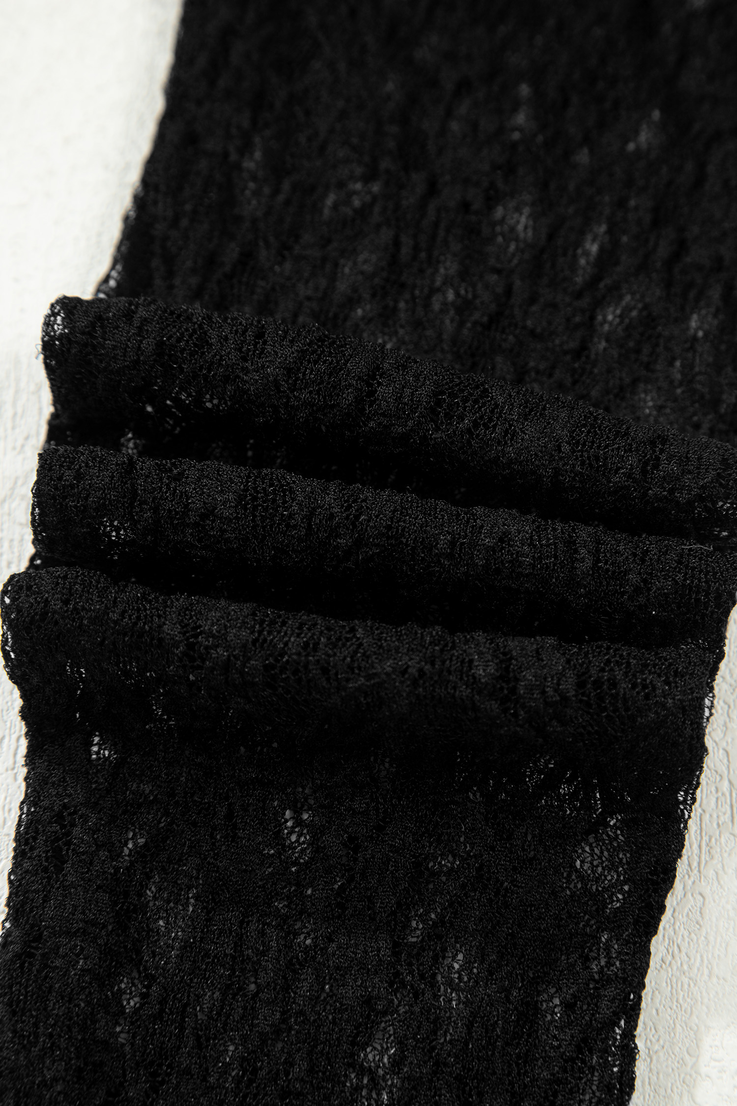 Feminine Black Sheer Floral Lace Long Sleeve Top – Perfect for Casual Outings and Everyday Style - Detail View 12 Feminine Black Sheer Floral Lace Long Sleeve Top – Perfect for Casual Outings and Everyday Style - Detail View 12