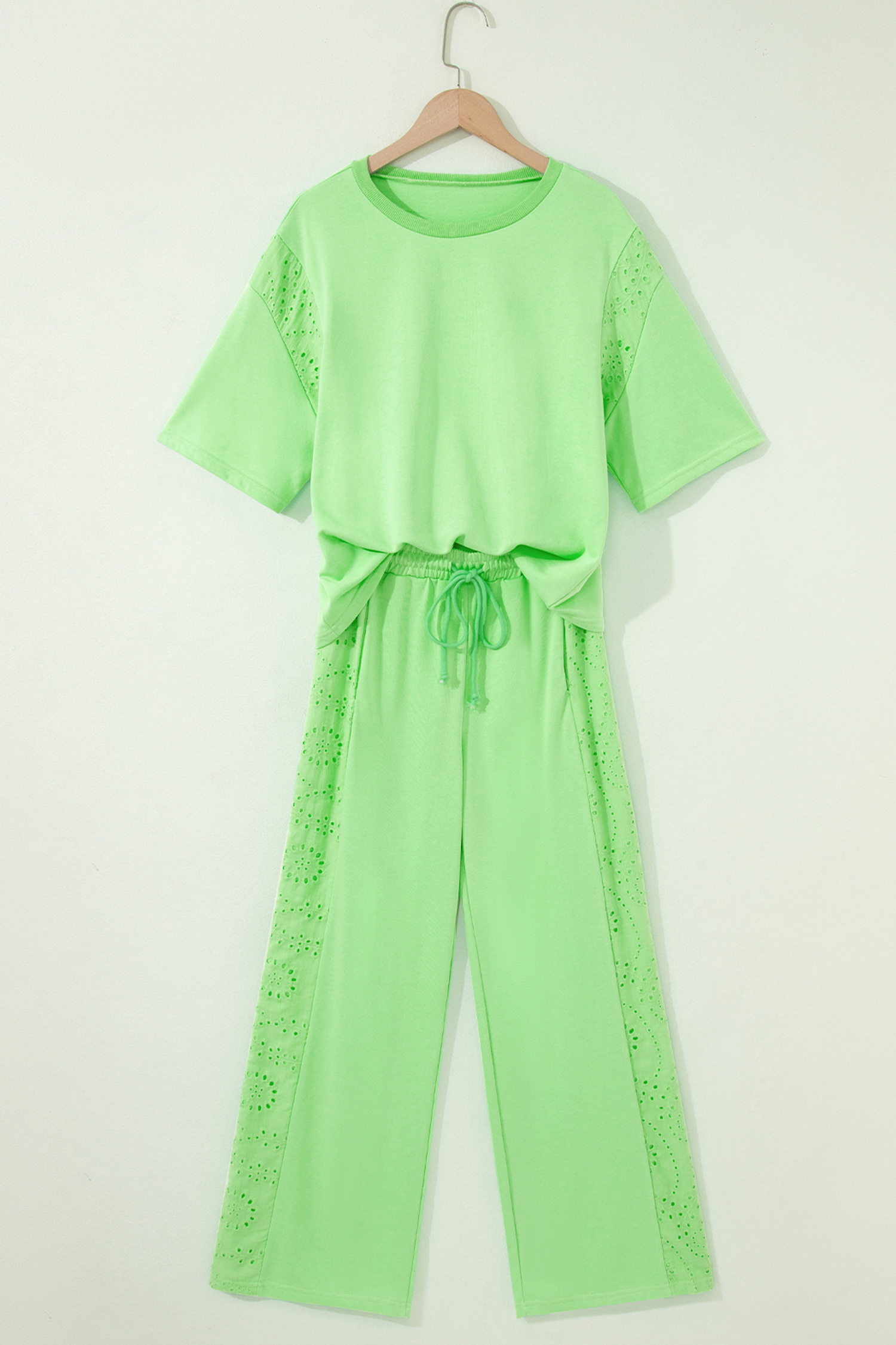 Stylish Women's Matching Two Piece Outfit – Cotton Blend Lace Patchwork Summer Set for Daily Wear - Detail View 3 Stylish Women's Matching Two Piece Outfit – Cotton Blend Lace Patchwork Summer Set for Daily Wear - Detail View 3