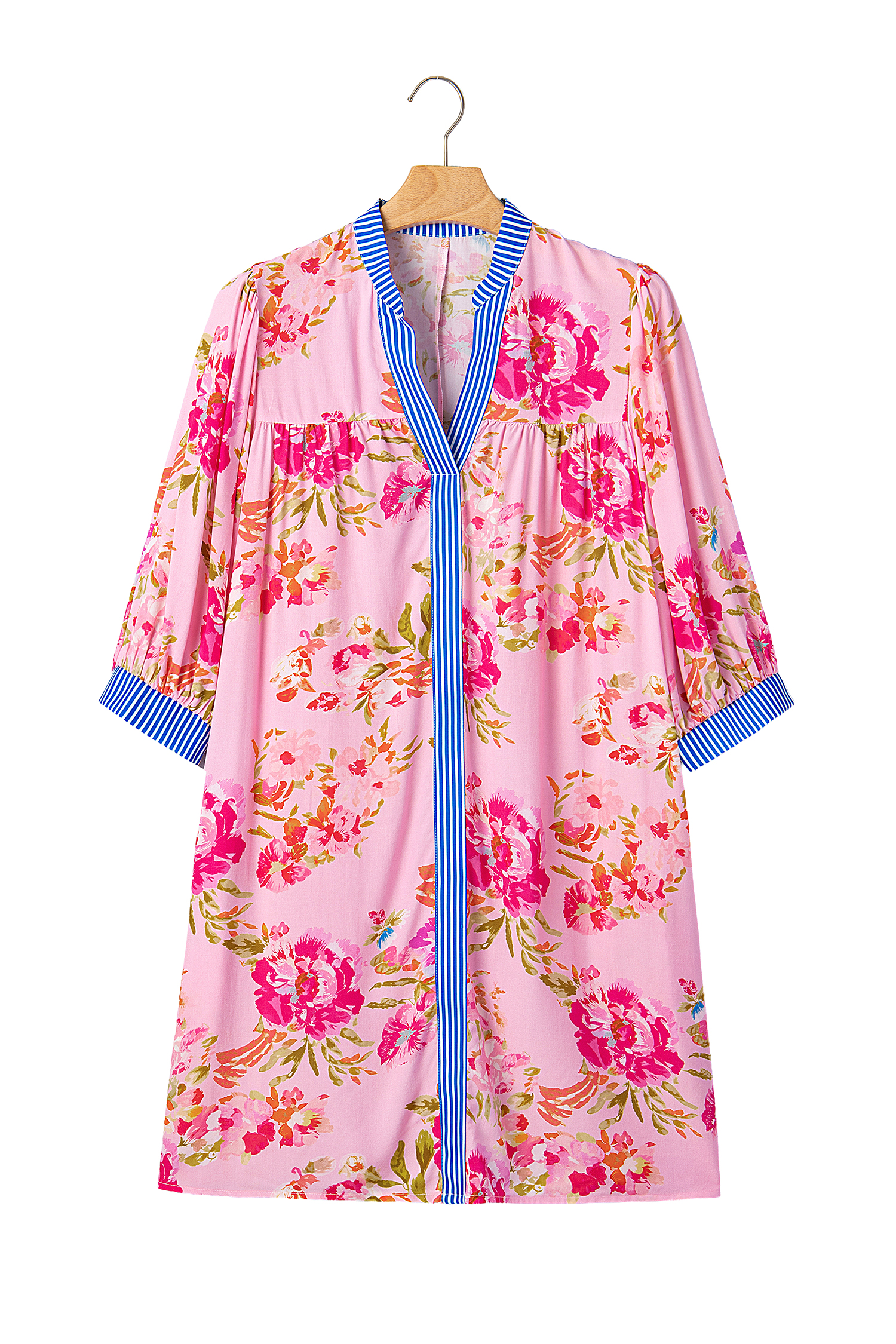 Boho Floral Mini Dress for Women – Casual Vacation Shift - Detail View 5 Boho Floral Mini Dress for Women – Casual Vacation Shift - Detail View 5