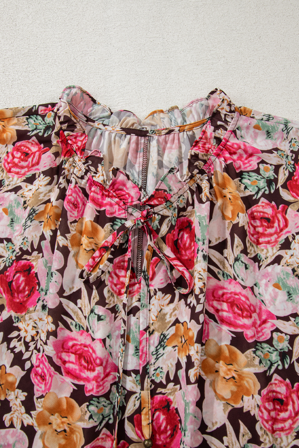 Women's Blouse, Pink Floral Print, Crew Neck, Short Sleeve, Shift Silhouette, Casual Style, Comfortable Fit, Daily Wear, Summer Top, Fashionable Floral, Easy to Style, Country Style, Loose Fit - Detail View 20 Women's Blouse, Pink Floral Print, Crew Neck, Short Sleeve, Shift Silhouette, Casual Style, Comfortable Fit, Daily Wear, Summer Top, Fashionable Floral, Easy to Style, Country Style, Loose Fit - Detail View 20
