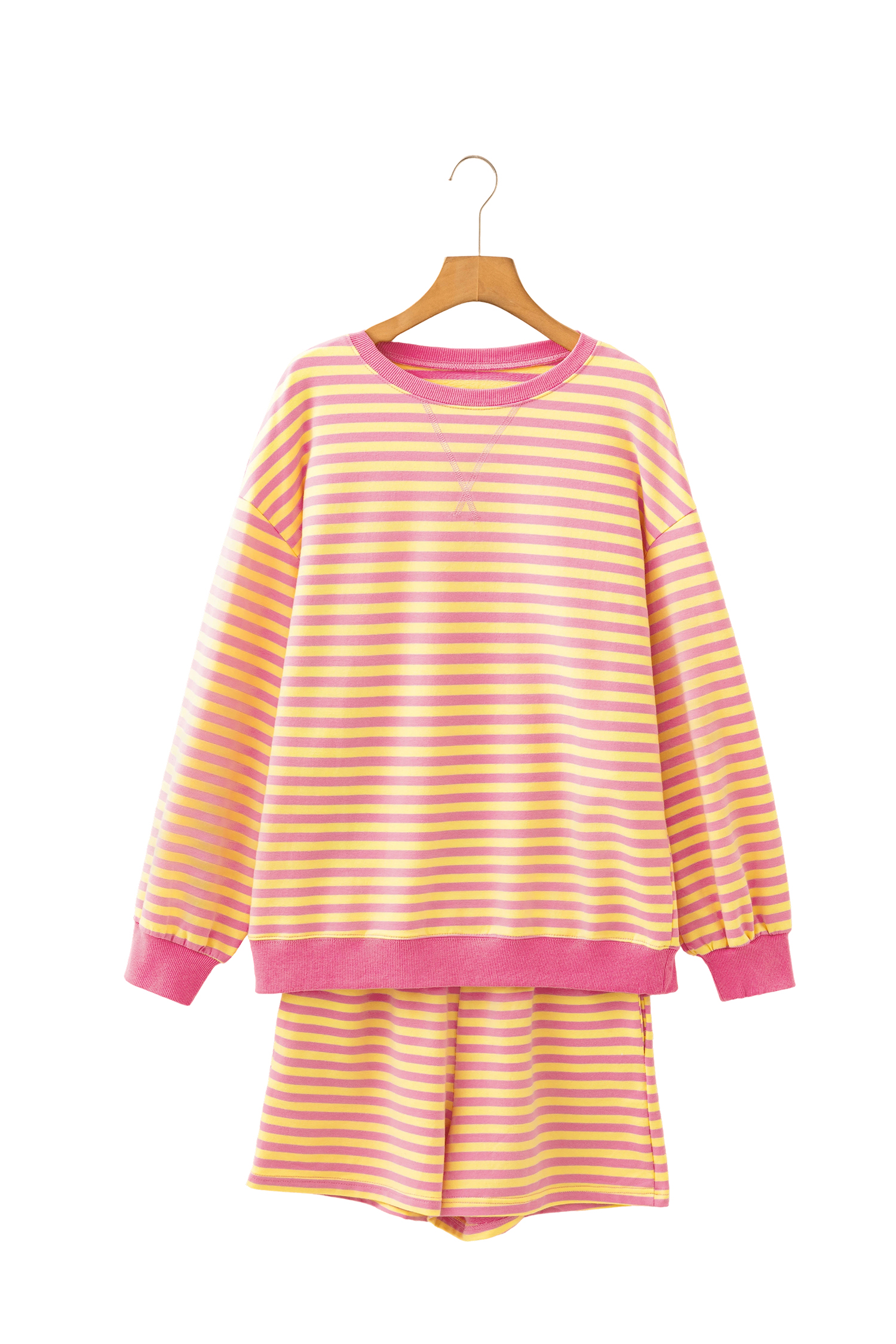 Comfortable Women's Striped Loungewear Set – Casual Daily Top - Detail View 6 Comfortable Women's Striped Loungewear Set – Casual Daily Top - Detail View 6