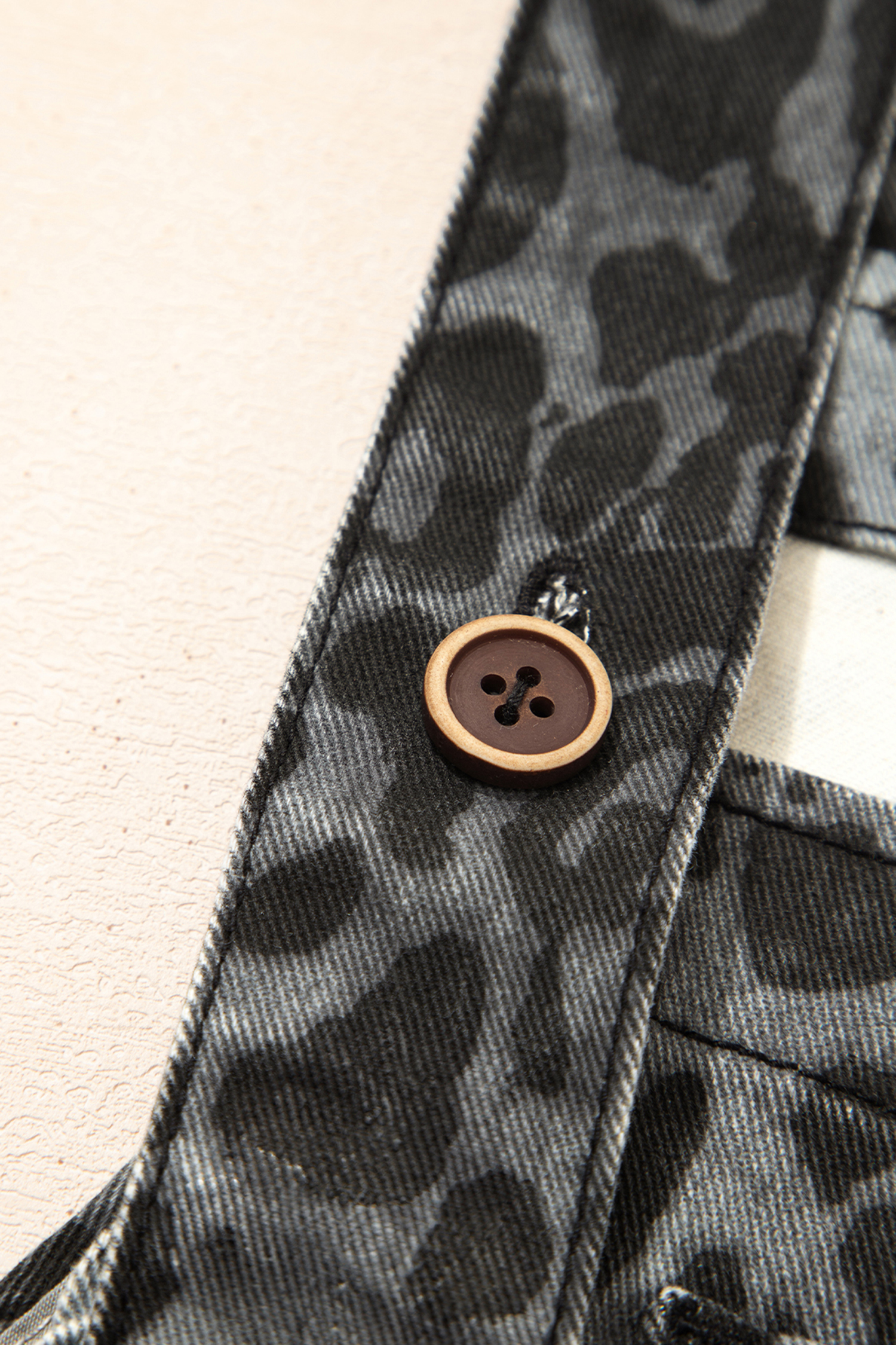 Women's Gray Leopard Print Cropped Denim Overalls – Adjustable Straps for Casual Style - Detail View 10 Women's Gray Leopard Print Cropped Denim Overalls – Adjustable Straps for Casual Style - Detail View 10