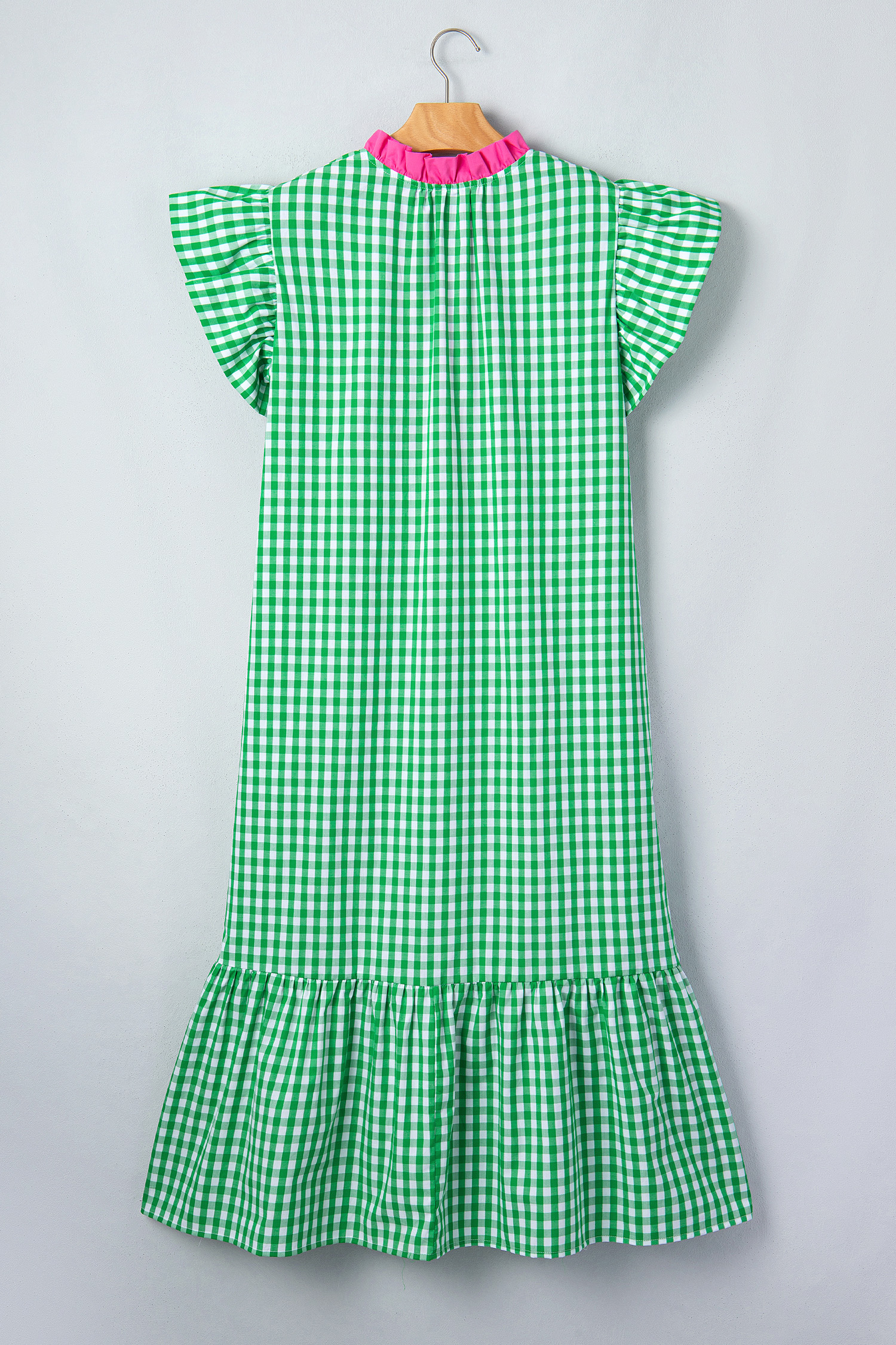 Women's Plaid Dress – Easter Graduation Colorblock Midi - Detail View 5 Women's Plaid Dress – Easter Graduation Colorblock Midi - Detail View 5