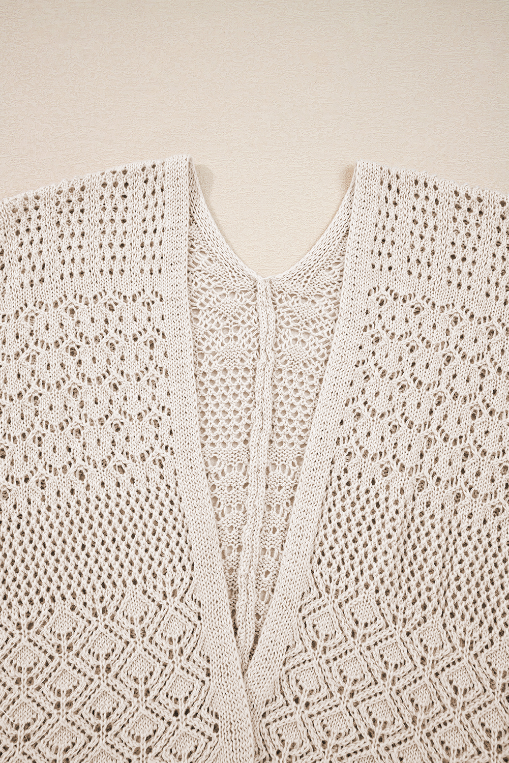 Women's Cardigan, Jet Stream, Hollowed Knit, Open Front, Casual Style, Long Sleeve, Daily Wear, Fall Fashion, Solid Color, Shift Silhouette, Comfortable Layering, Acrylic Cotton Blend - Detail View 12 Women's Cardigan, Jet Stream, Hollowed Knit, Open Front, Casual Style, Long Sleeve, Daily Wear, Fall Fashion, Solid Color, Shift Silhouette, Comfortable Layering, Acrylic Cotton Blend - Detail View 12