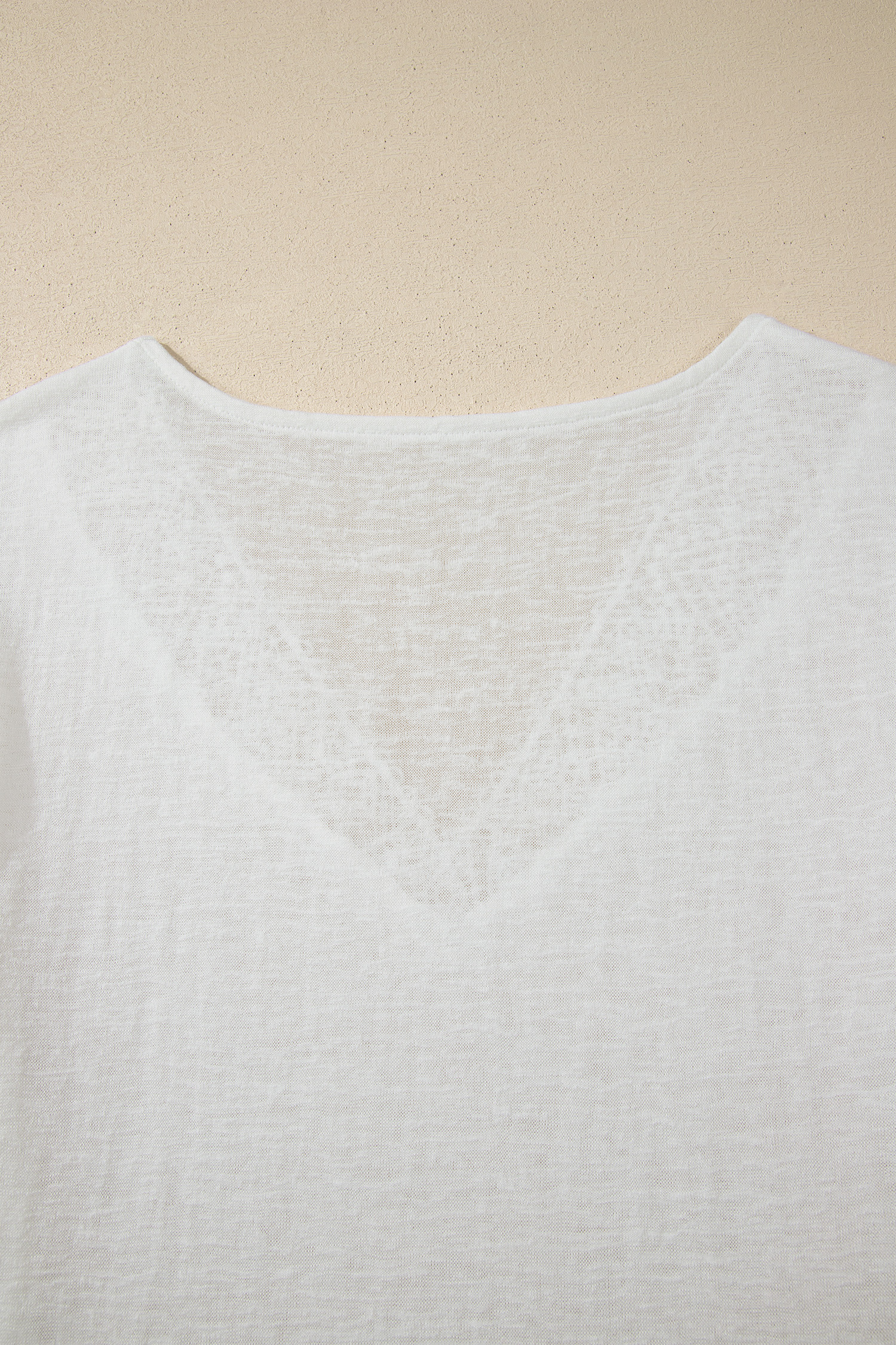 Summer Women's Lace Trim V-Neck Tee – Lightweight Short Sleeve Shift Shirt in White - Detail View 8 Summer Women's Lace Trim V-Neck Tee – Lightweight Short Sleeve Shift Shirt in White - Detail View 8