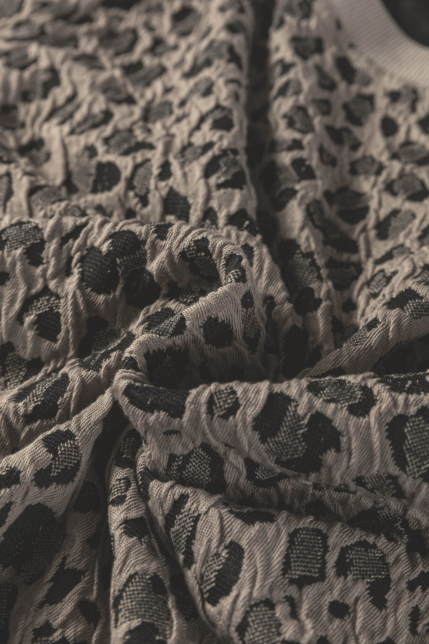Leopard Print Casual Top in Khaki – Perfect Short Sleeve Shirt for Summer Outings - Detail View 12 Leopard Print Casual Top in Khaki – Perfect Short Sleeve Shirt for Summer Outings - Detail View 12