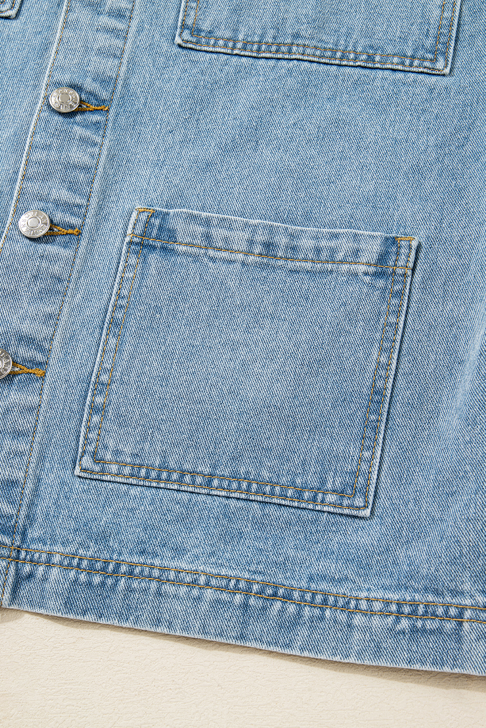 Trendy Western Style Denim Jacket in Beau Blue - Perfect for Daily Wear - Detail View 11 Trendy Western Style Denim Jacket in Beau Blue - Perfect for Daily Wear - Detail View 11