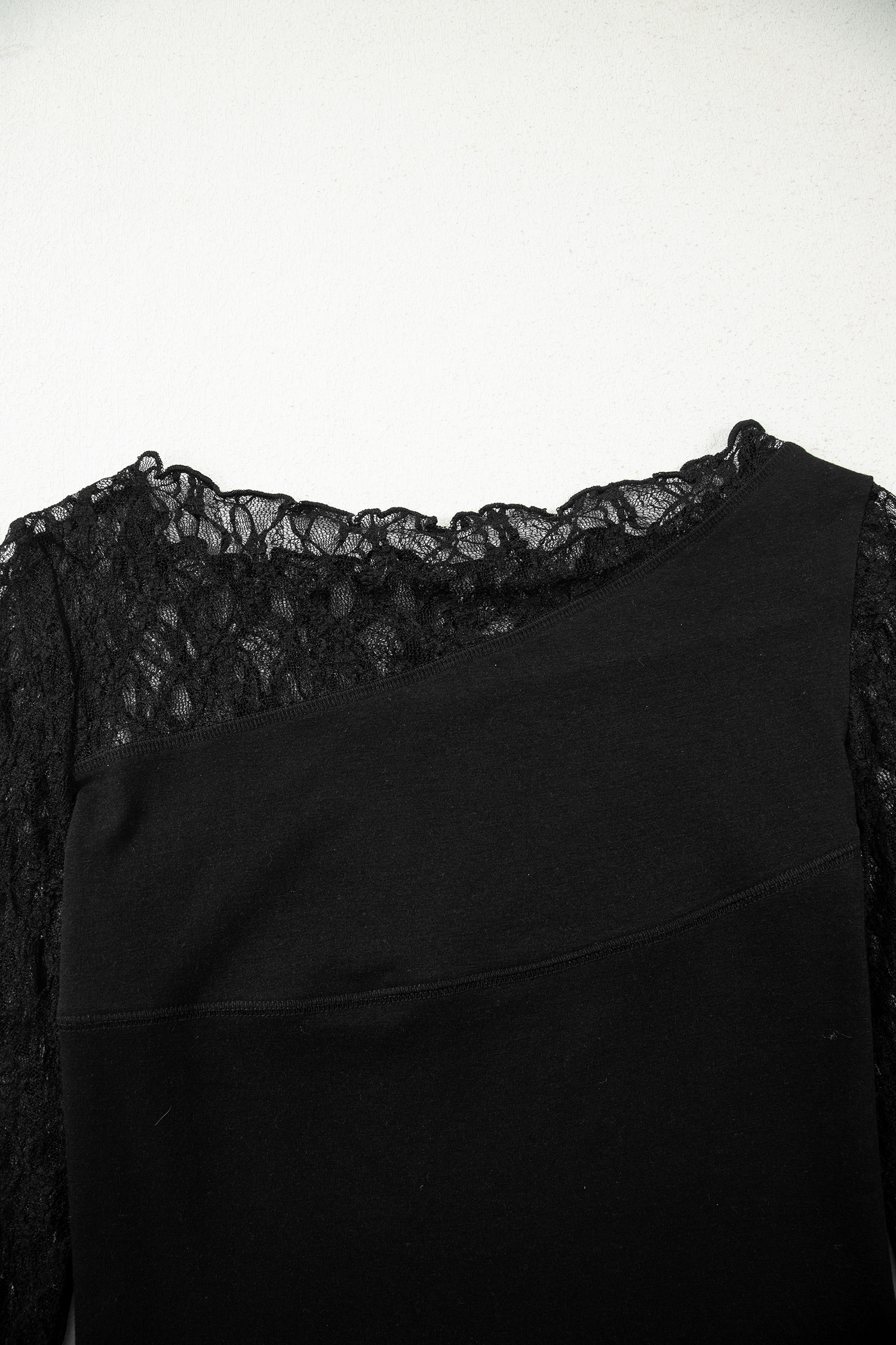 Feminine Black Sheer Floral Lace Long Sleeve Top – Perfect for Casual Outings and Everyday Style - Detail View 9 Feminine Black Sheer Floral Lace Long Sleeve Top – Perfect for Casual Outings and Everyday Style - Detail View 9