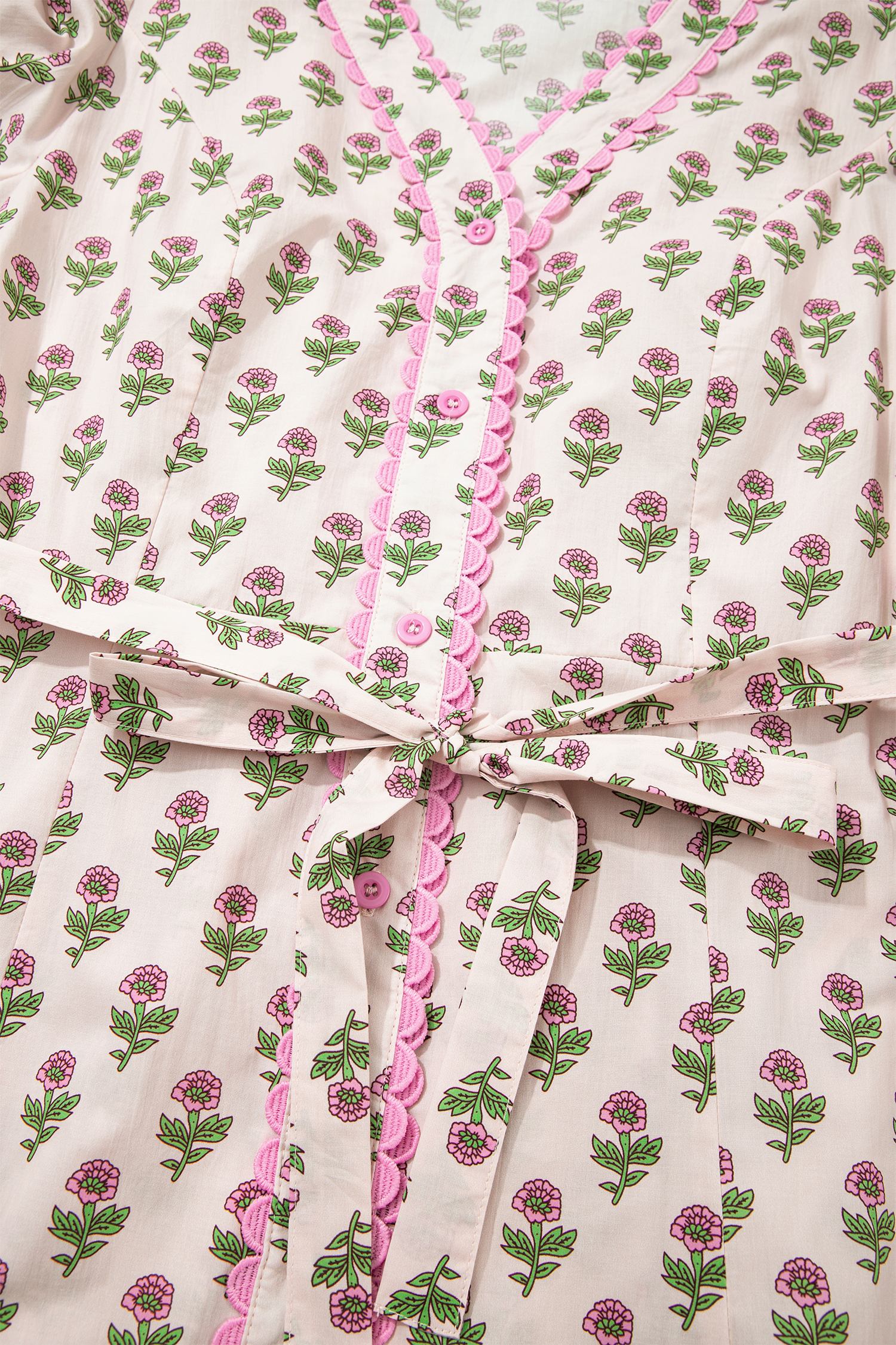 Chic Pink Floral Print Long Dress for Women – Short Sleeve, Perfect for Vacation & Daily Wear - Detail View 11 Chic Pink Floral Print Long Dress for Women – Short Sleeve, Perfect for Vacation & Daily Wear - Detail View 11