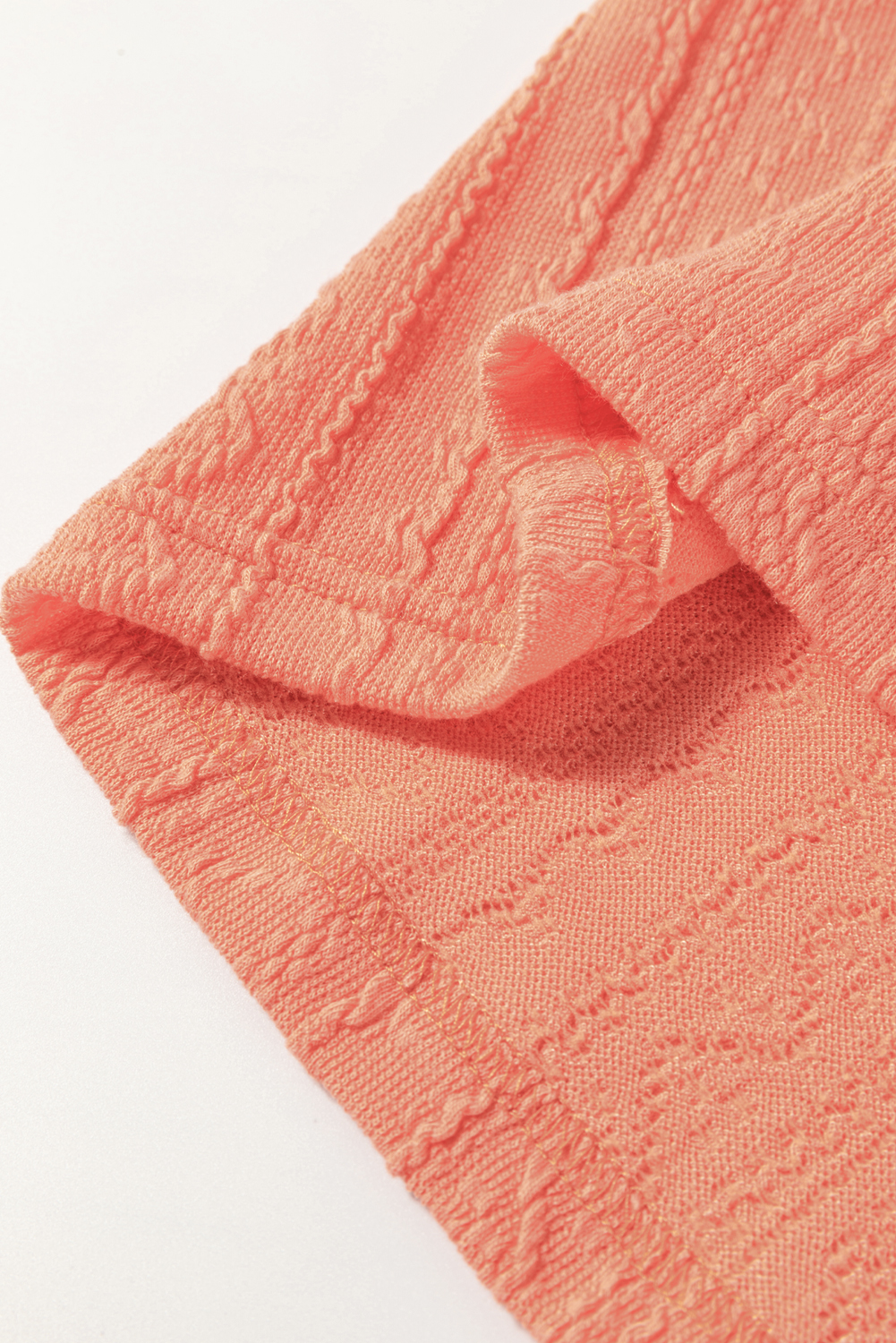 Women's Two Piece Set, Pale Chestnut, Textured Fabric, Short Sleeve Top, Drawstring Shorts, Casual Wear, Vacation Outfit, High Waist, Solid Color, Fashionable, Comfortable, Versatile Style, Outdoor Activities - Detail View 12 Women's Two Piece Set, Pale Chestnut, Textured Fabric, Short Sleeve Top, Drawstring Shorts, Casual Wear, Vacation Outfit, High Waist, Solid Color, Fashionable, Comfortable, Versatile Style, Outdoor Activities - Detail View 12