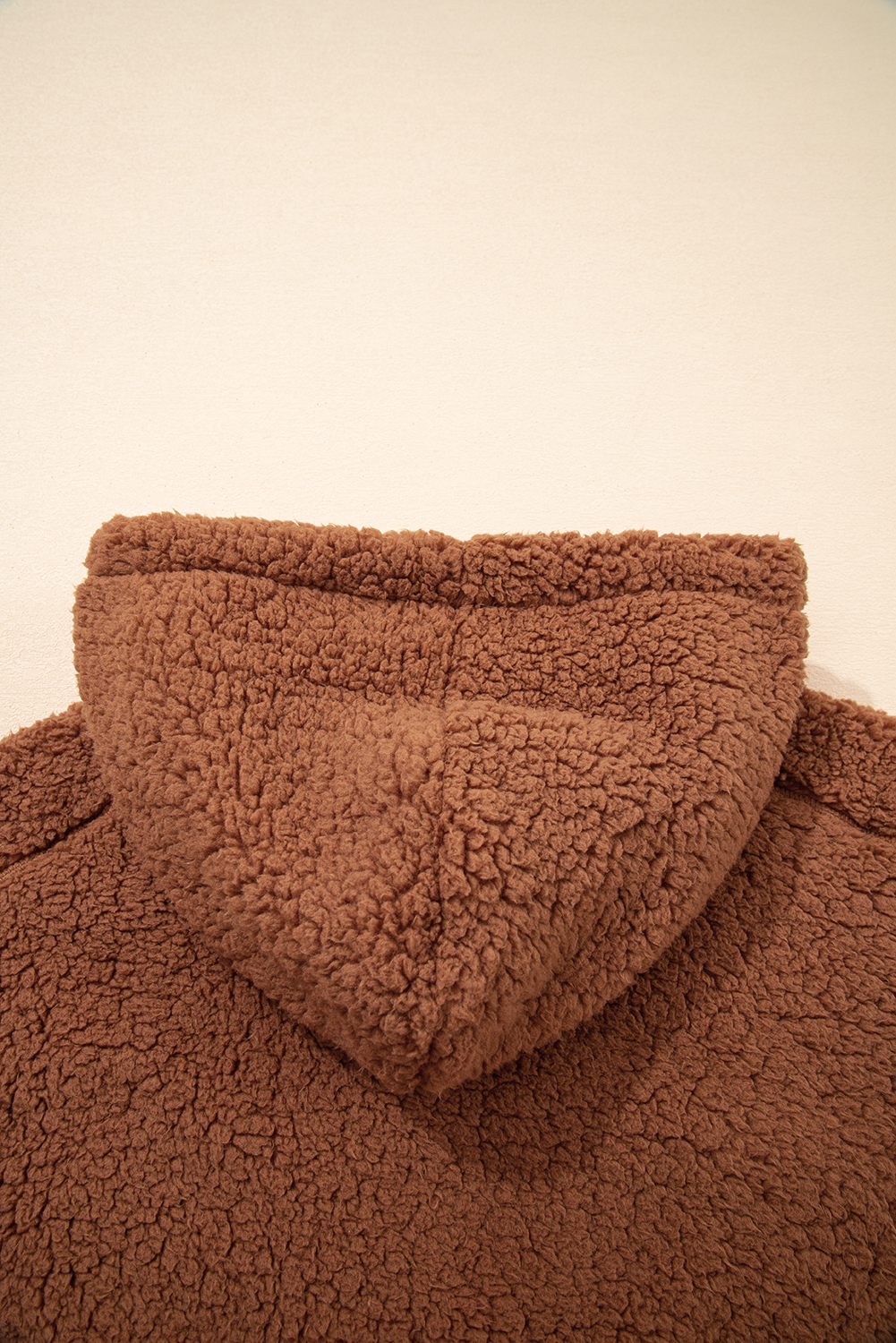 Women's Straw Yellow Sherpa Zip Hoodie Jacket for Daily Wear - Detail View 13 Women's Straw Yellow Sherpa Zip Hoodie Jacket for Daily Wear - Detail View 13