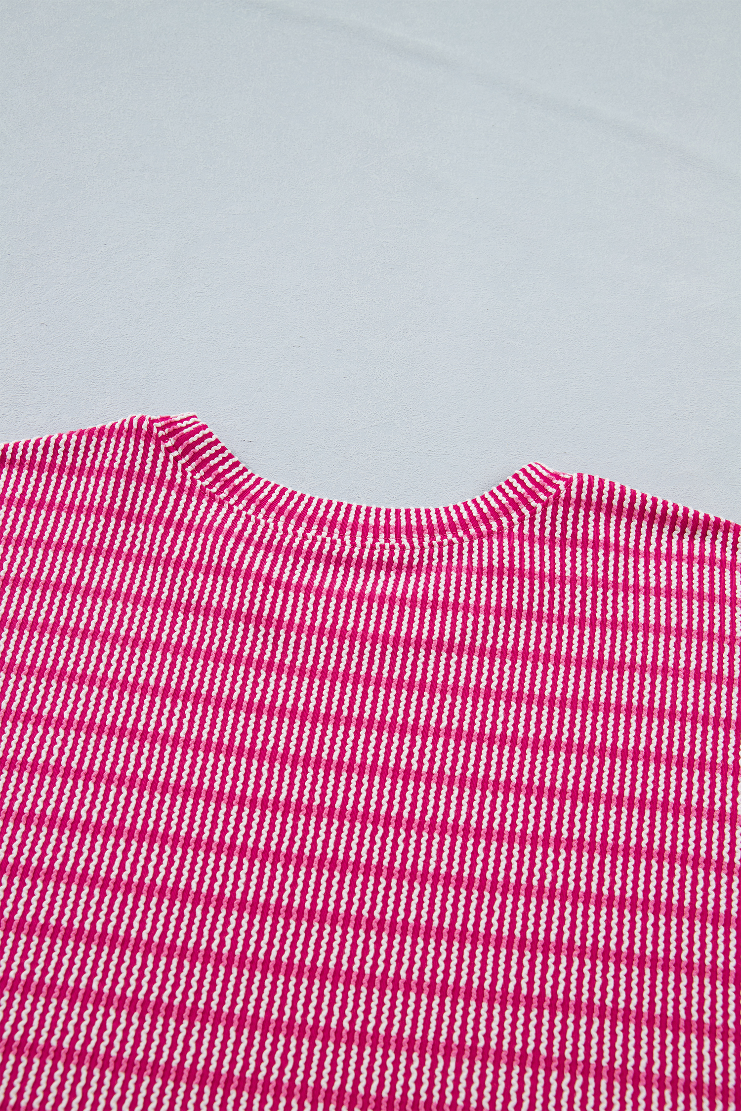 Women's Rose Stripe Short Set – Casual Corded Tee and Elastic Waist Shorts for Summer - Detail View 10 Women's Rose Stripe Short Set – Casual Corded Tee and Elastic Waist Shorts for Summer - Detail View 10