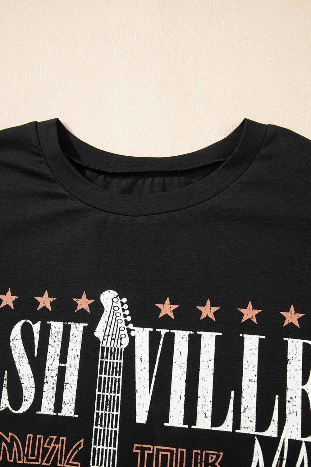 Nashville Graphic Print T Shirt Dress, Women's Rock Style - Detail View 20 Nashville Graphic Print T Shirt Dress, Women's Rock Style - Detail View 20