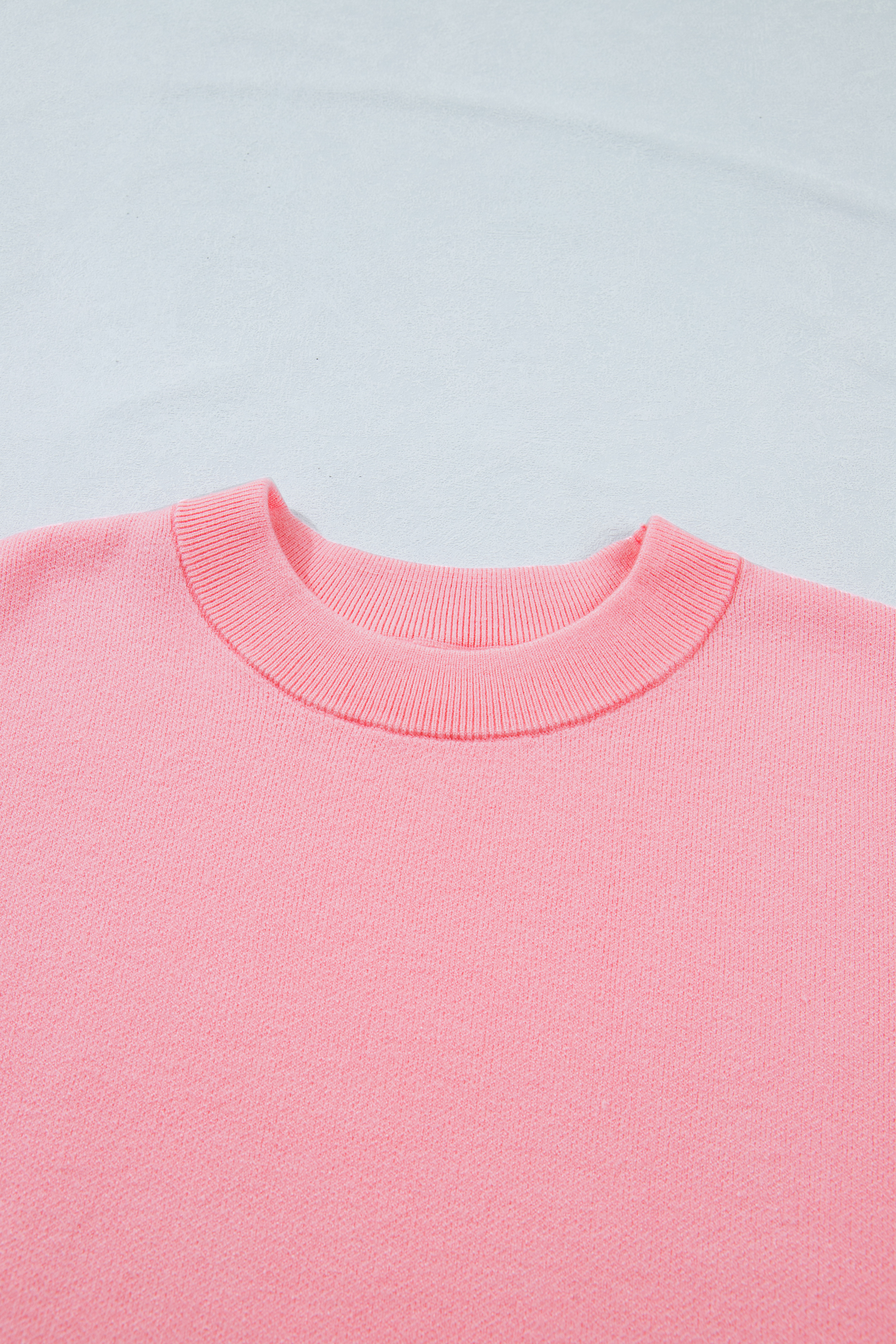 Casual Pink Summer Knit Sweater – Women's Half Sleeve Top with Scalloped Hem, Lightweight Shift Silhouette - Detail View 8 Casual Pink Summer Knit Sweater – Women's Half Sleeve Top with Scalloped Hem, Lightweight Shift Silhouette - Detail View 8