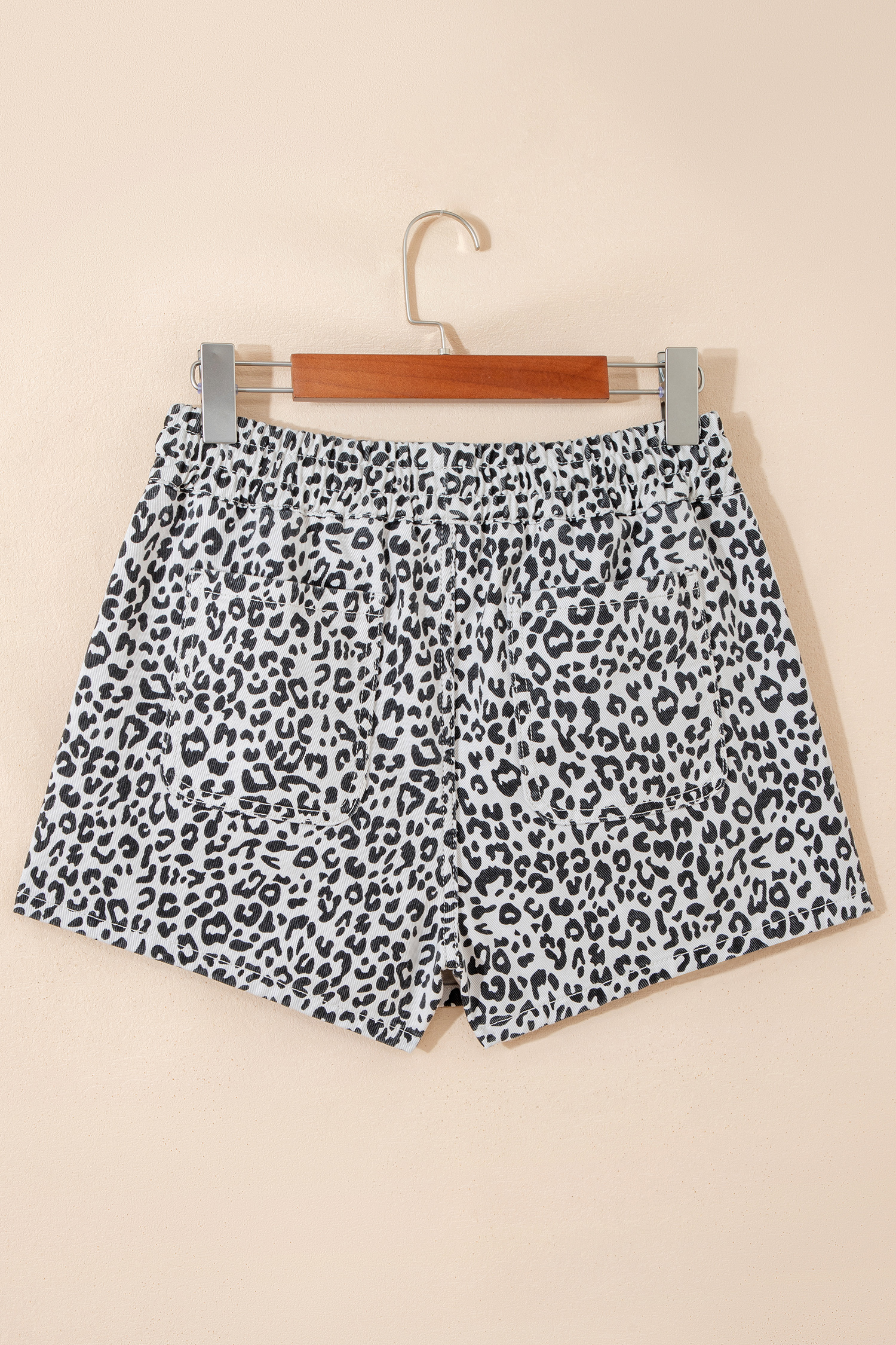 Chic Leopard Print Casual Denim Skort – Women's High Waist Shift Silhouette Skirt with Fringe Details - Detail View 6 Chic Leopard Print Casual Denim Skort – Women's High Waist Shift Silhouette Skirt with Fringe Details - Detail View 6