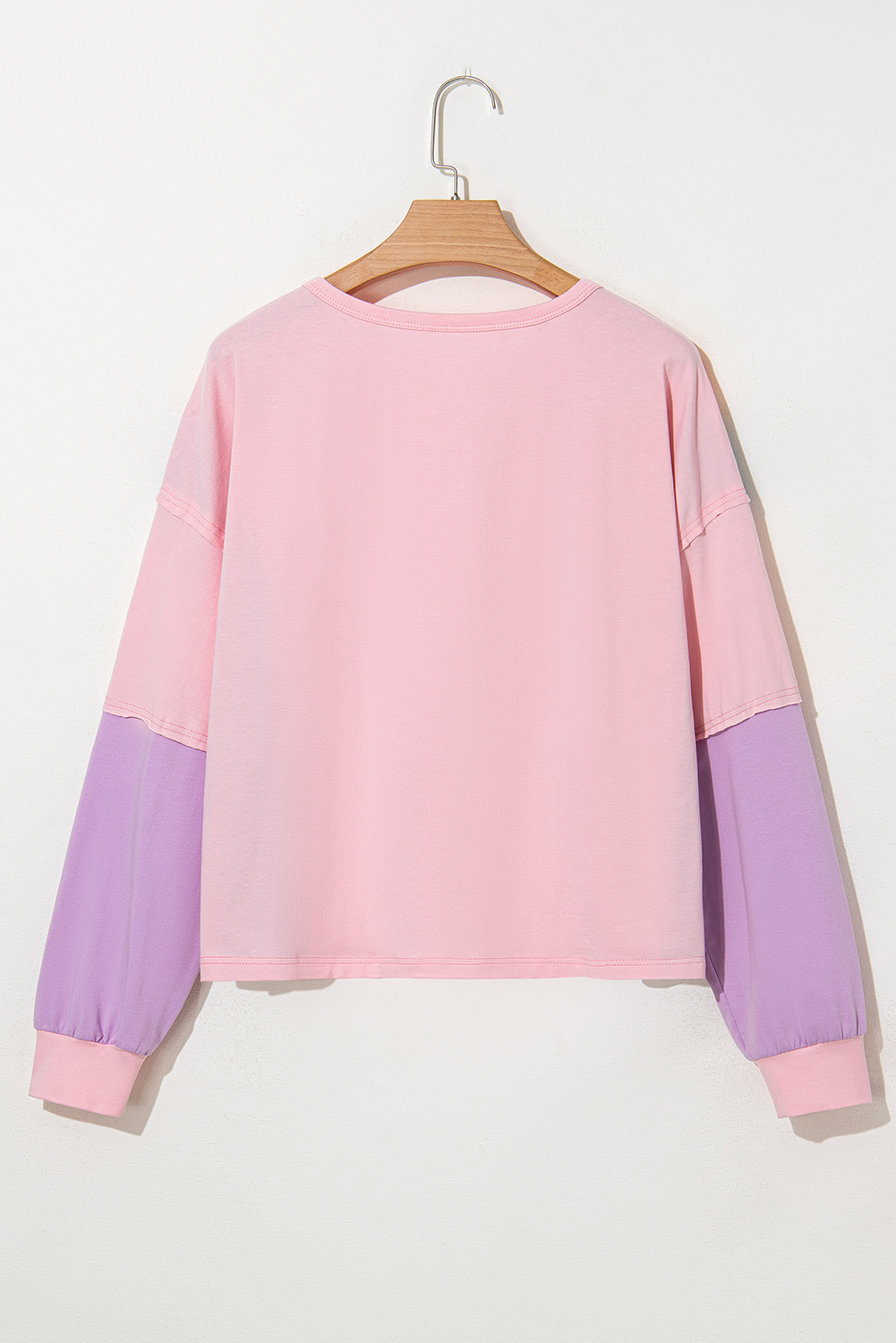 Trendy Color Block Design for Casual Wear - Long Sleeve V Neck Henley Top - Detail View 6 Trendy Color Block Design for Casual Wear - Long Sleeve V Neck Henley Top - Detail View 6