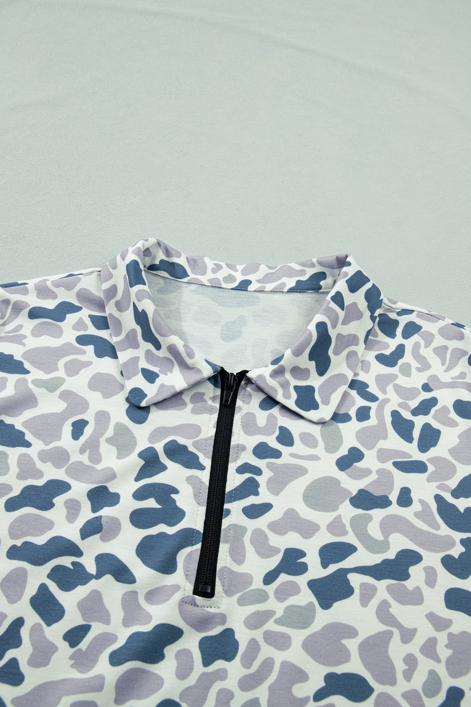 Casual Camo Matching Set for Women – Short Sleeve Zip Up Top and High Waist Shorts, Summer Daily Outfit - Detail View 8 Casual Camo Matching Set for Women – Short Sleeve Zip Up Top and High Waist Shorts, Summer Daily Outfit - Detail View 8