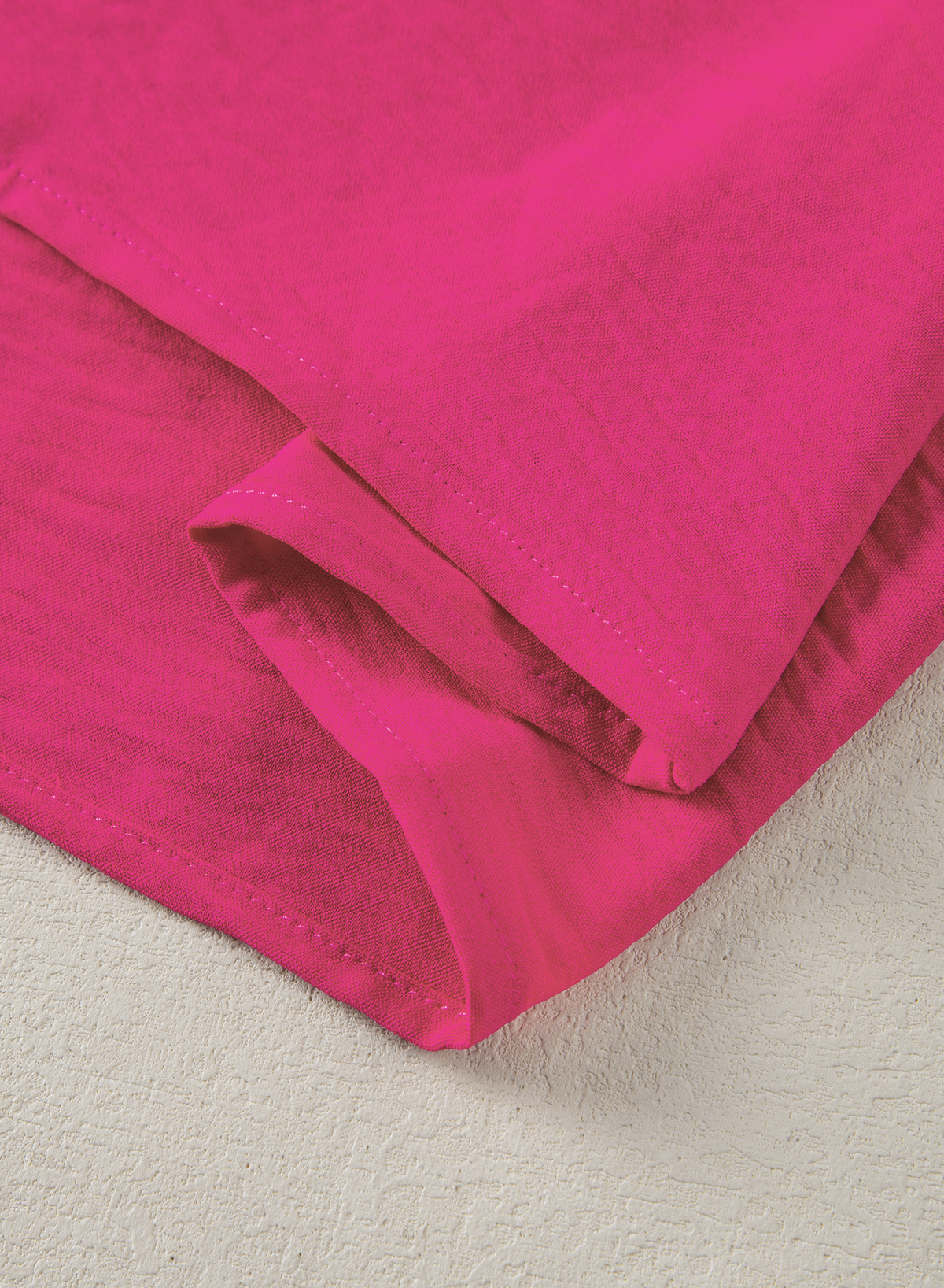 Elegant Rose Red Notched Neck Batwing Sleeve Lightweight Blouse for Women - Detail View 13 Elegant Rose Red Notched Neck Batwing Sleeve Lightweight Blouse for Women - Detail View 13