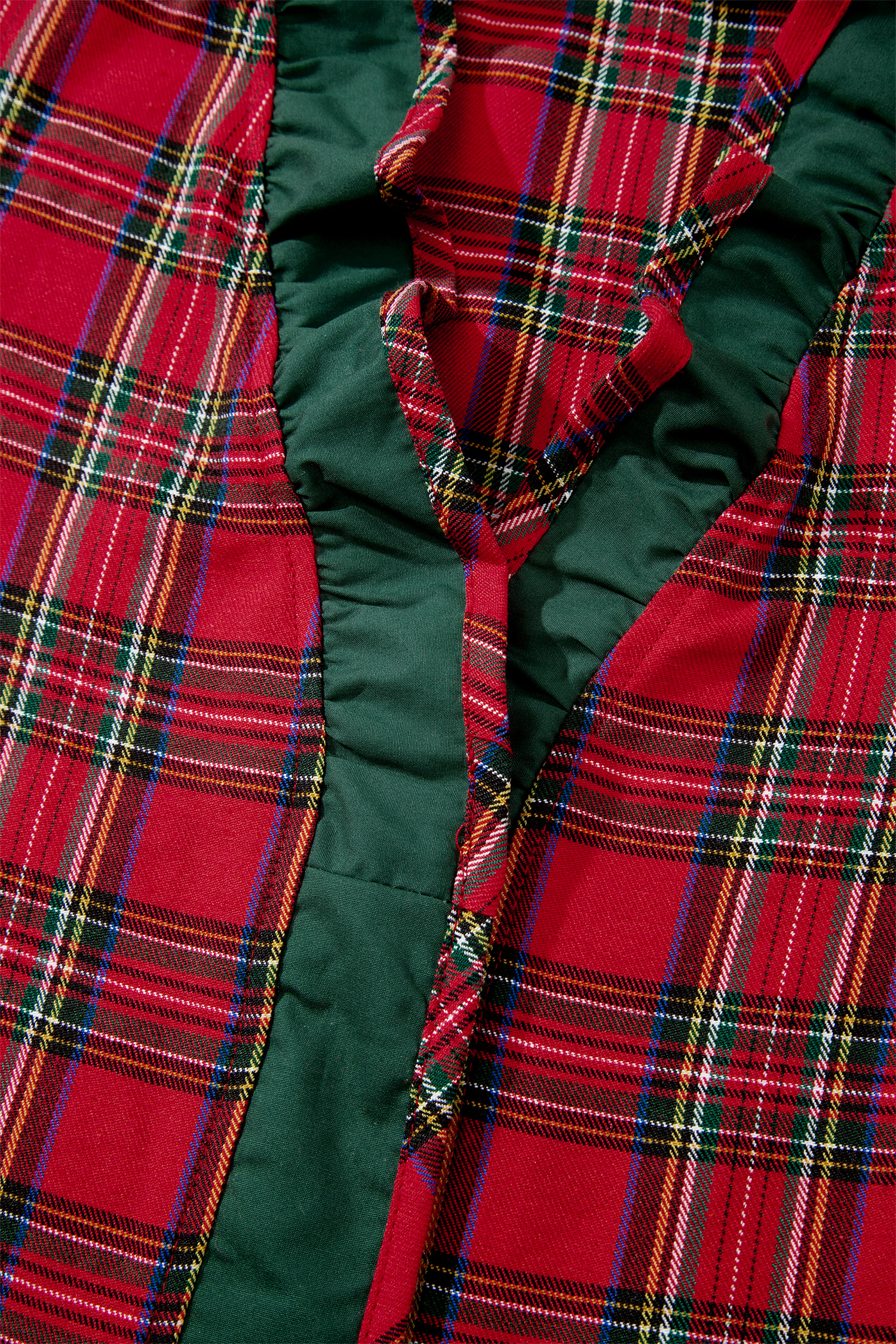 Holiday Plaid Button Up Shirt, Women's Ruffle Trim Top - Detail View 8 Holiday Plaid Button Up Shirt, Women's Ruffle Trim Top - Detail View 8