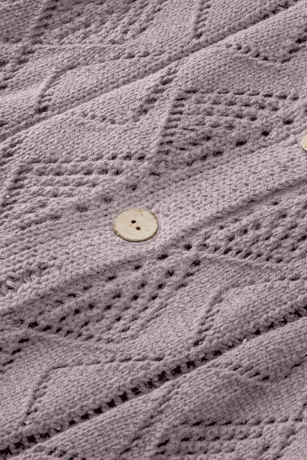 Purple Cardigan, Hollow-out Knit, Openwork Design, Long Sleeve, Casual Style, Fall Fashion, Autumn Wear, Daily Outfits, Sheath Silhouette, Twisted Details, Comfortable Layering, Women's Sweater - Detail View 12 Purple Cardigan, Hollow-out Knit, Openwork Design, Long Sleeve, Casual Style, Fall Fashion, Autumn Wear, Daily Outfits, Sheath Silhouette, Twisted Details, Comfortable Layering, Women's Sweater - Detail View 12