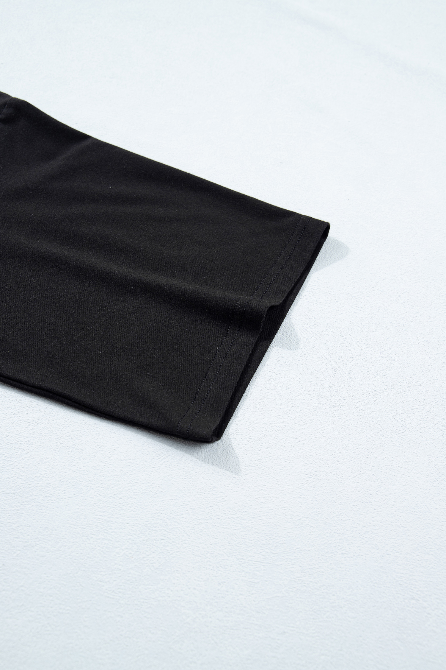 Women's 2-Piece Summer Outfit – Oversized Short Sleeve Tee and Tie Wrap Mini Skort Set, Black - Detail View 7 Women's 2-Piece Summer Outfit – Oversized Short Sleeve Tee and Tie Wrap Mini Skort Set, Black - Detail View 7
