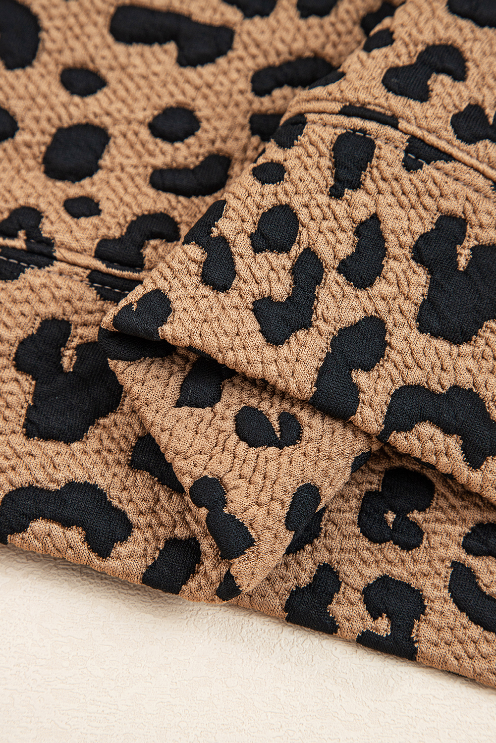 Versatile Brown Leopard Quarter Zip Top - Perfect for Daily Wear in Autumn - Detail View 11 Versatile Brown Leopard Quarter Zip Top - Perfect for Daily Wear in Autumn - Detail View 11