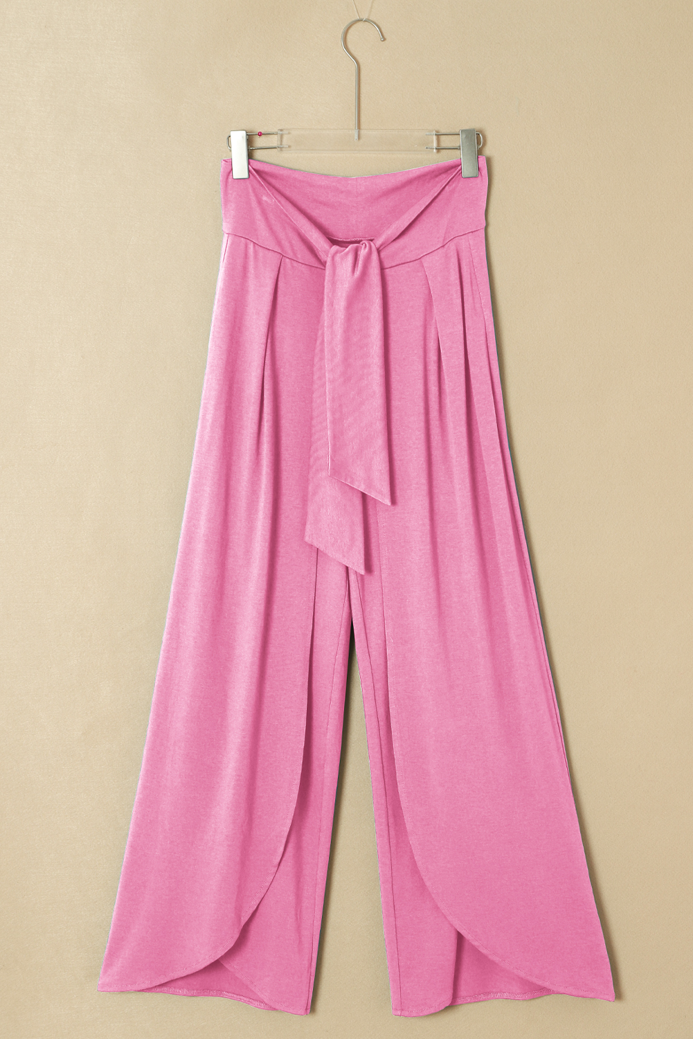 Women's Bonbon Knotted Drop Waist Split Leg Relaxed Pants for Casual Outings - Detail View 29 Women's Bonbon Knotted Drop Waist Split Leg Relaxed Pants for Casual Outings - Detail View 29
