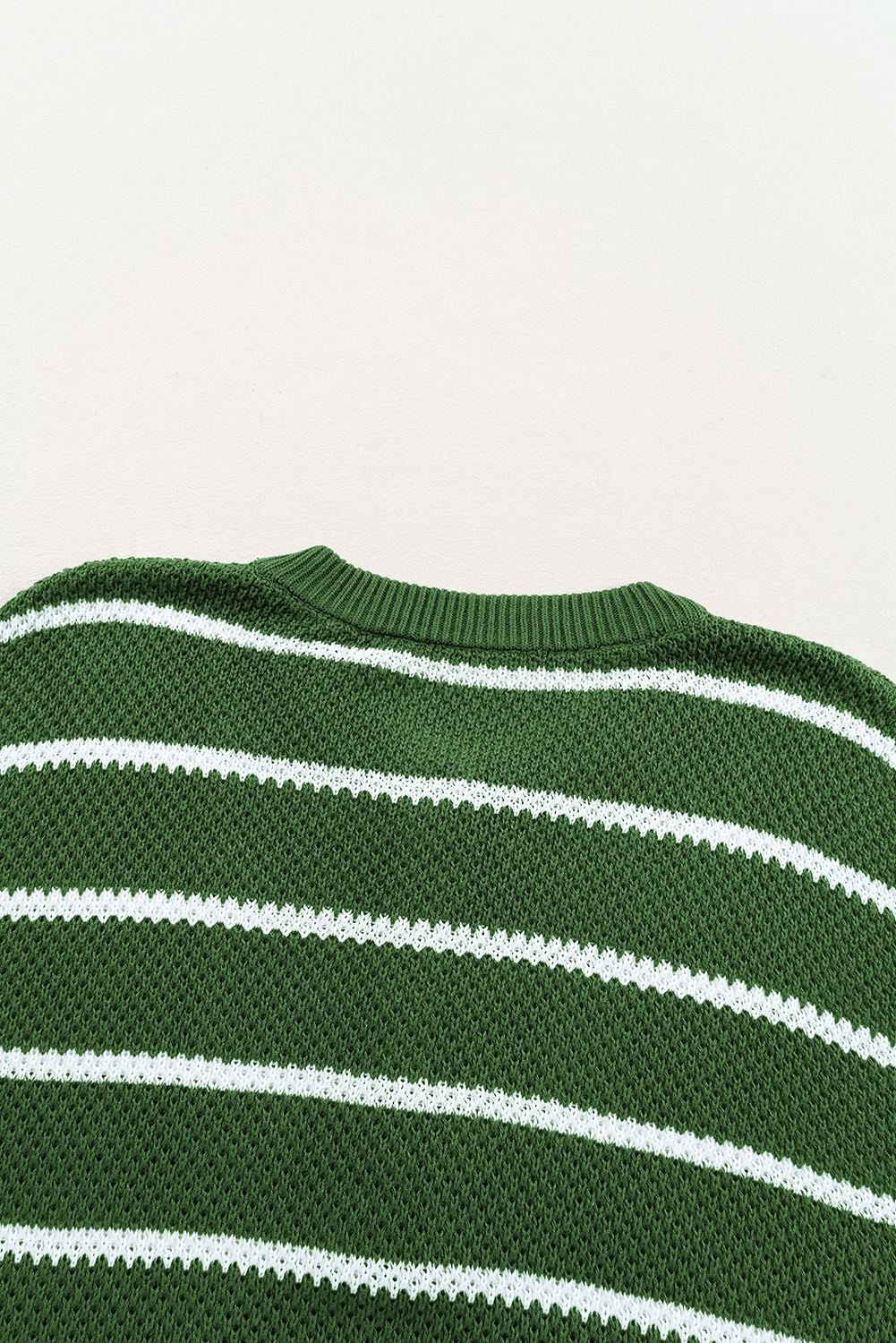 Women's Sweater, Green Stripe, Knit Tee, Buttoned Placket, Drop Shoulder, Three Quarter Sleeve, Casual Style, Daily Wear, Flattering Fit, Side Slits, Comfortable, Trendy Design, Short Sleeve Sweaters, Summer Fashion - Detail View 12 Women's Sweater, Green Stripe, Knit Tee, Buttoned Placket, Drop Shoulder, Three Quarter Sleeve, Casual Style, Daily Wear, Flattering Fit, Side Slits, Comfortable, Trendy Design, Short Sleeve Sweaters, Summer Fashion - Detail View 12