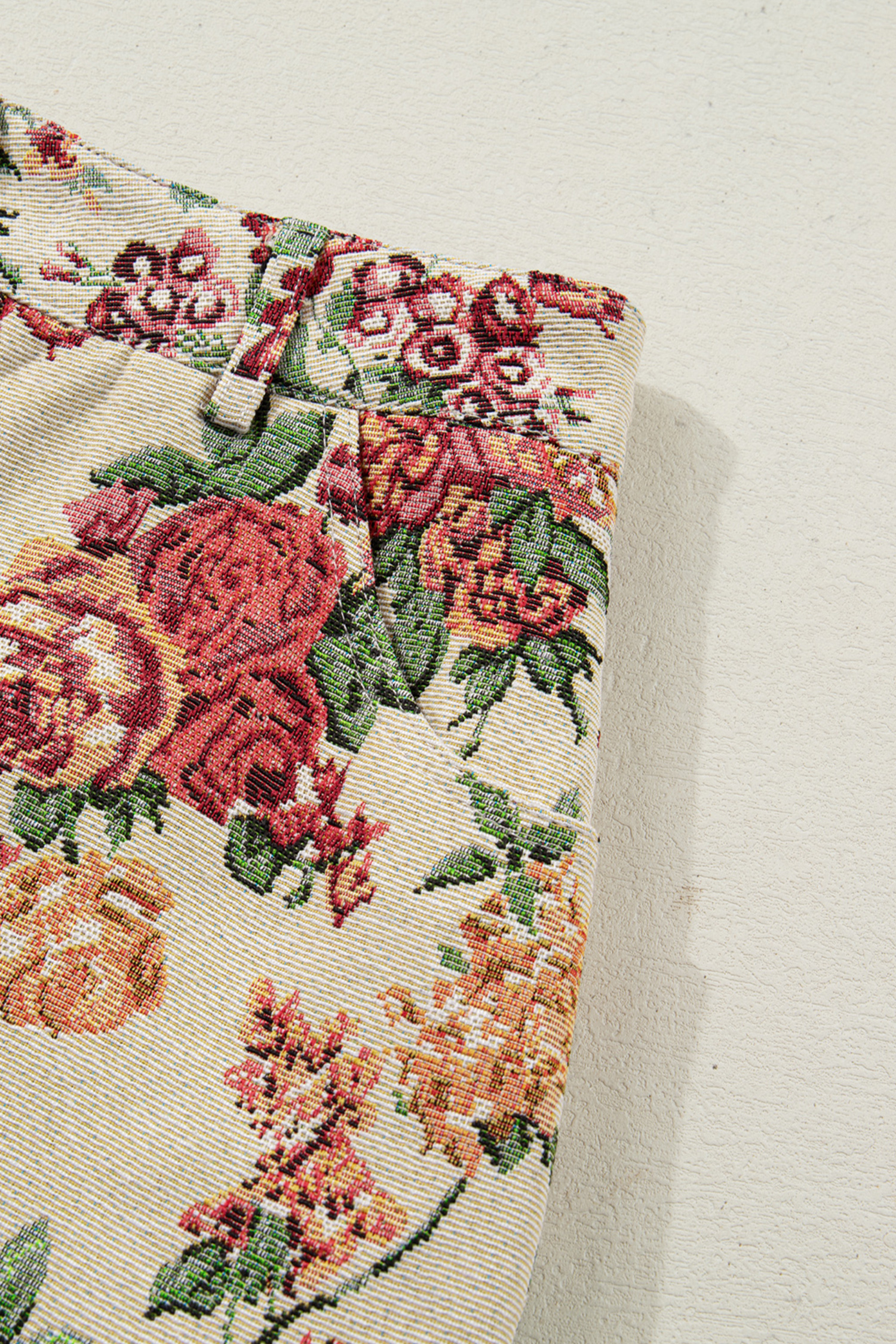 Chic Apricot Floral Jacquard Skirt for Women – High Waist Design, Perfect for Daily Wear & Vacations - Detail View 8 Chic Apricot Floral Jacquard Skirt for Women – High Waist Design, Perfect for Daily Wear & Vacations - Detail View 8