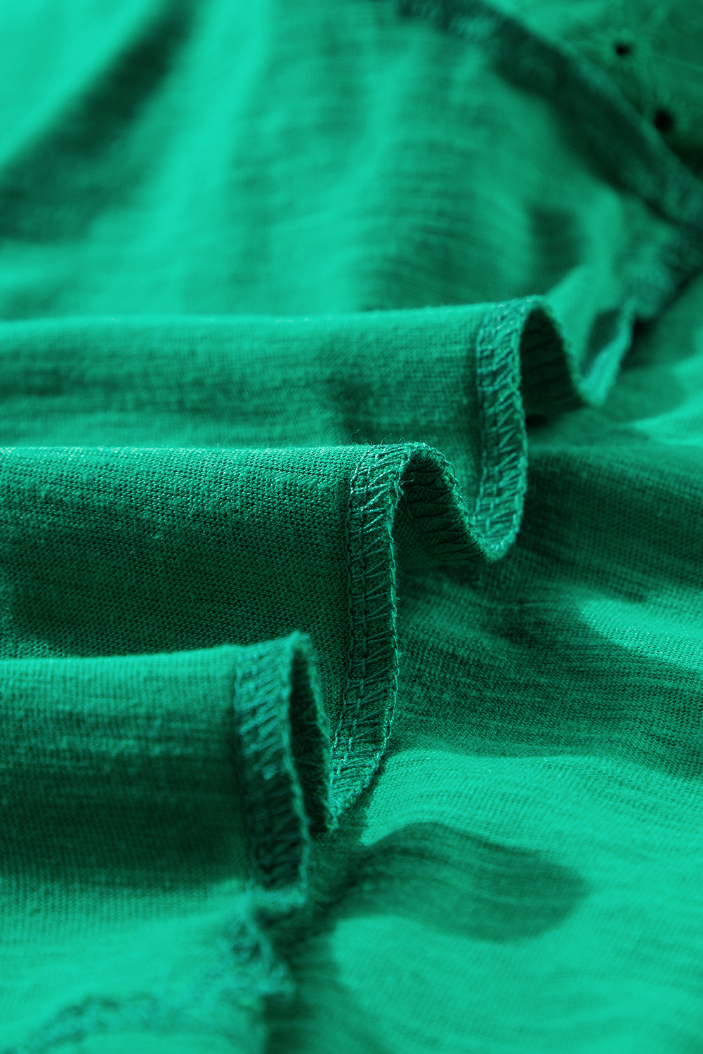Chic and Casual Bright Green Embroidered Shift Top with Unique Patchwork Design - Detail View 10 Chic and Casual Bright Green Embroidered Shift Top with Unique Patchwork Design - Detail View 10