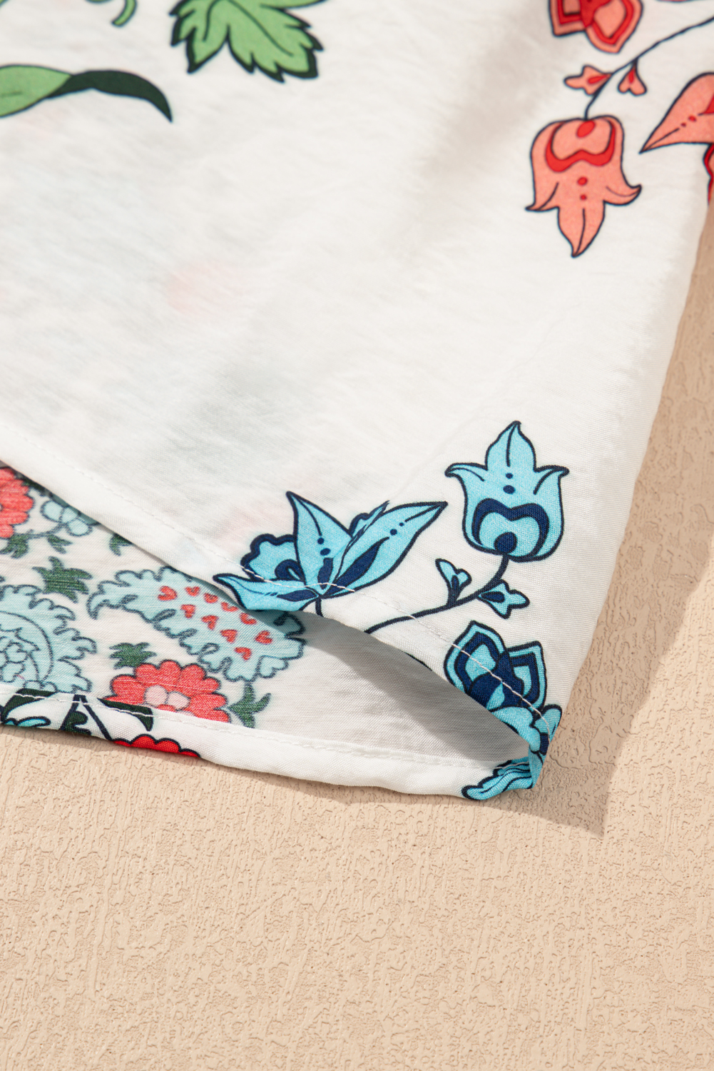Women's Blouse, White Floral Print, Contrast V Neck, Short Sleeve, Lace Detail, Tassel Tie, Casual Style, Feminine Touch, Summer Wear, Daily Outfit, Charming Design, Ruffle Accents, Tops & Shirts - Detail View 12 Women's Blouse, White Floral Print, Contrast V Neck, Short Sleeve, Lace Detail, Tassel Tie, Casual Style, Feminine Touch, Summer Wear, Daily Outfit, Charming Design, Ruffle Accents, Tops & Shirts - Detail View 12