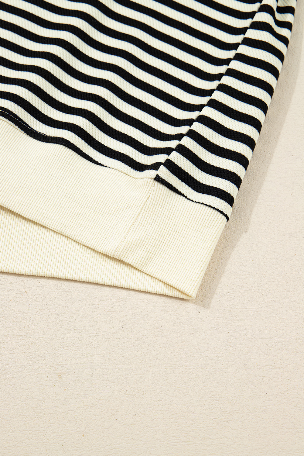 Women's Fall Black Stripe Textured Top and Skirt Set for Daily Wear - Detail View 18 Women's Fall Black Stripe Textured Top and Skirt Set for Daily Wear - Detail View 18