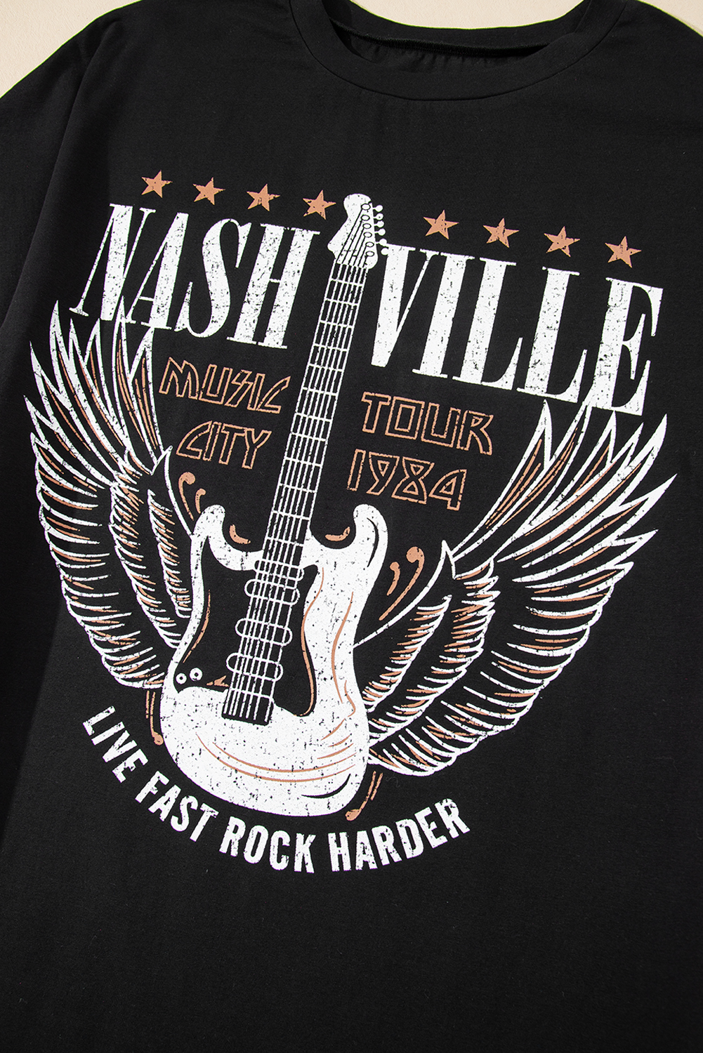 Cotton Nashville Guitar Mini Dress, Women's Short Sleeve - Detail View 18 Cotton Nashville Guitar Mini Dress, Women's Short Sleeve - Detail View 18